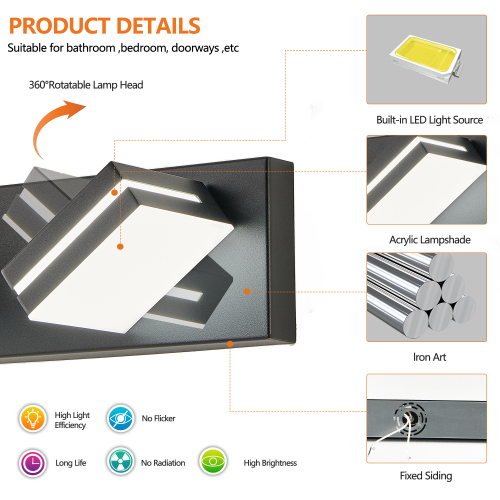 Modern Chrome LED Vanity Light, 5-Lights Wall Sconce for Bathroom and Mirror, Sleek Minimalist Design, Energy-Efficient, Easy to Install、、eastwooduniform