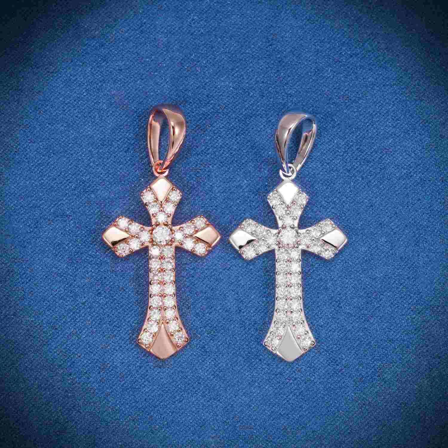 20MM Moissanite Ornamental Cross Pendant 14K Gold、mySite、hinf8tx79