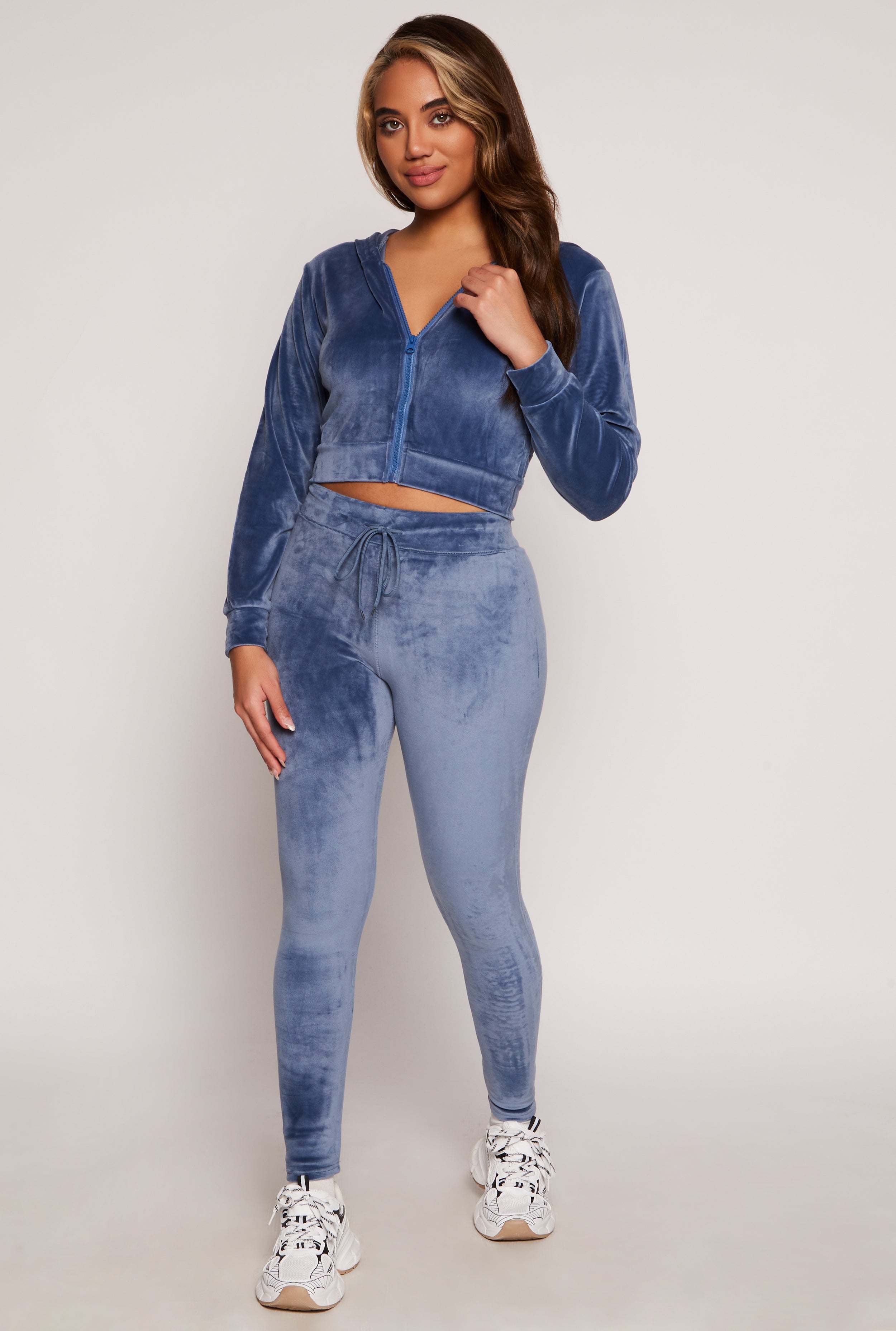 Velour Zip Up Hooded Crop Top、mySite、camillekostekn