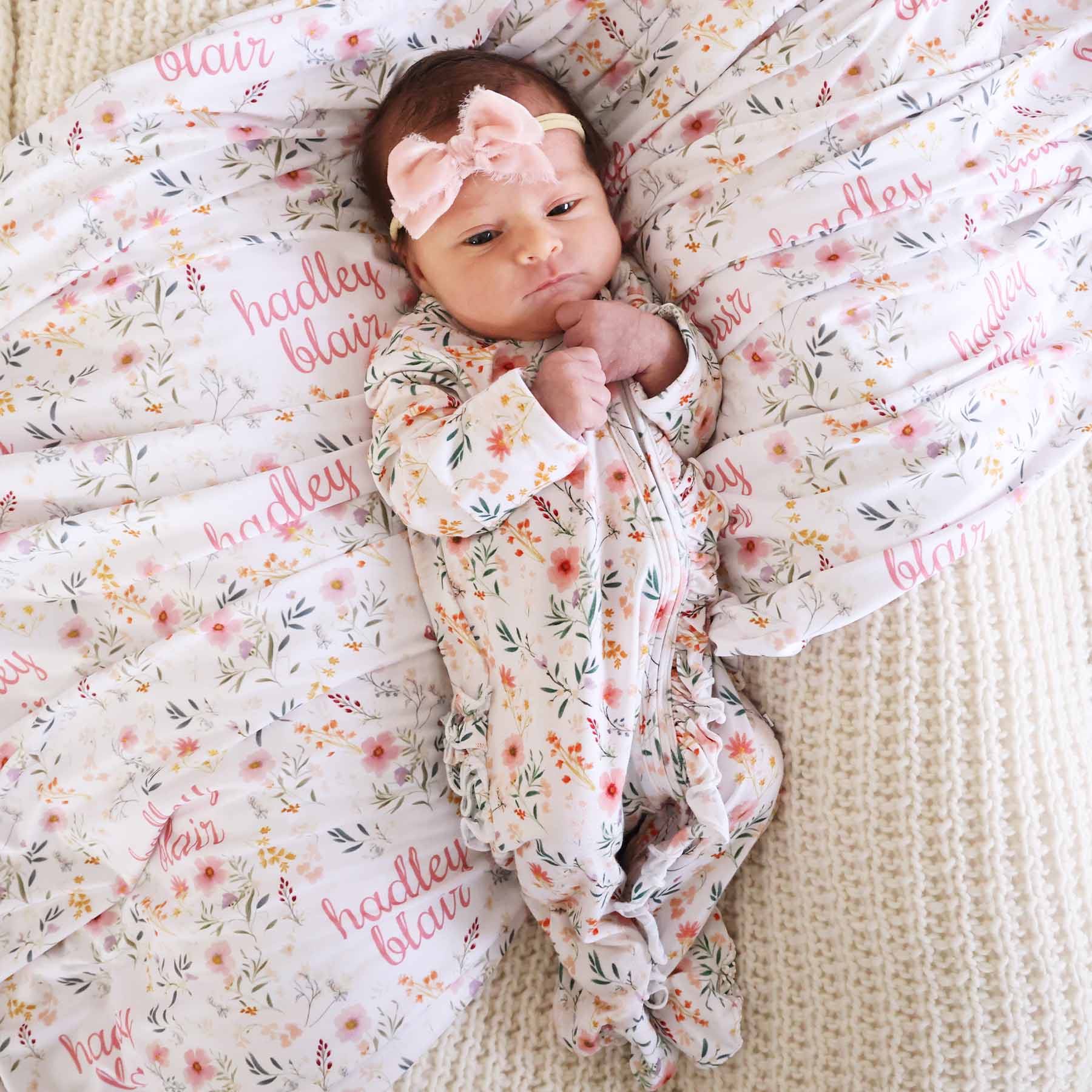  Winnie's Wildflowers Personalized Swaddle Blanket、mySite、layawaytickets