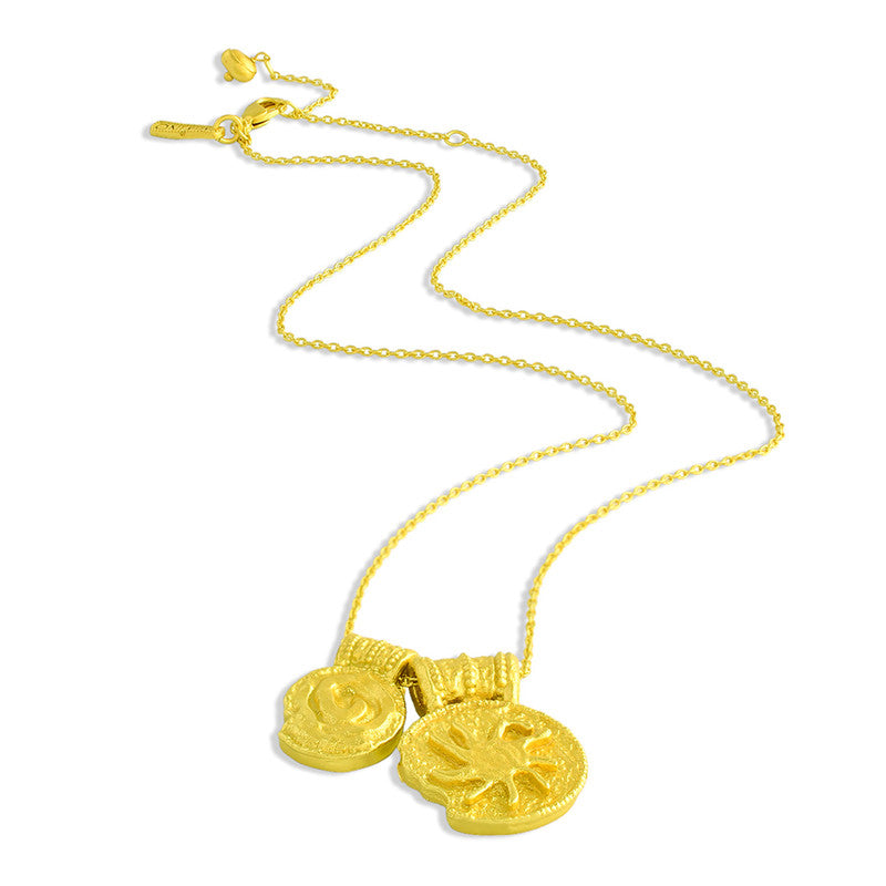 Uneven Textured Charm Necklace | 14K Gold Plated、mySite、camillekostekn