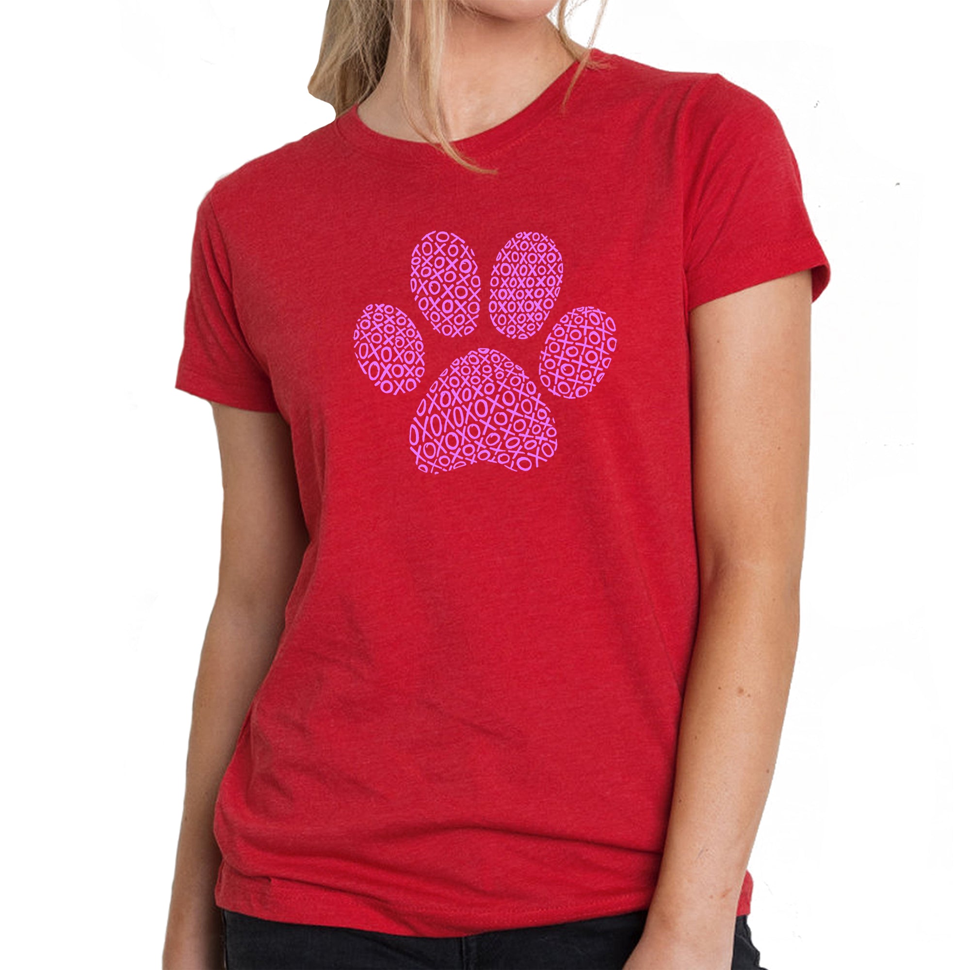 XOXO Dog Paw - Women's Premium Blend Word Art T-Shirt、mySite、camillekostekn