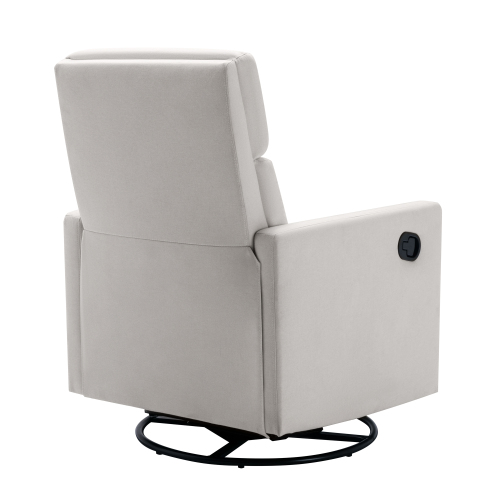 Modern Upholstered Rocker Nursery Chair Plush Seating Glider Swivel Recliner Chair, Gray、、casual