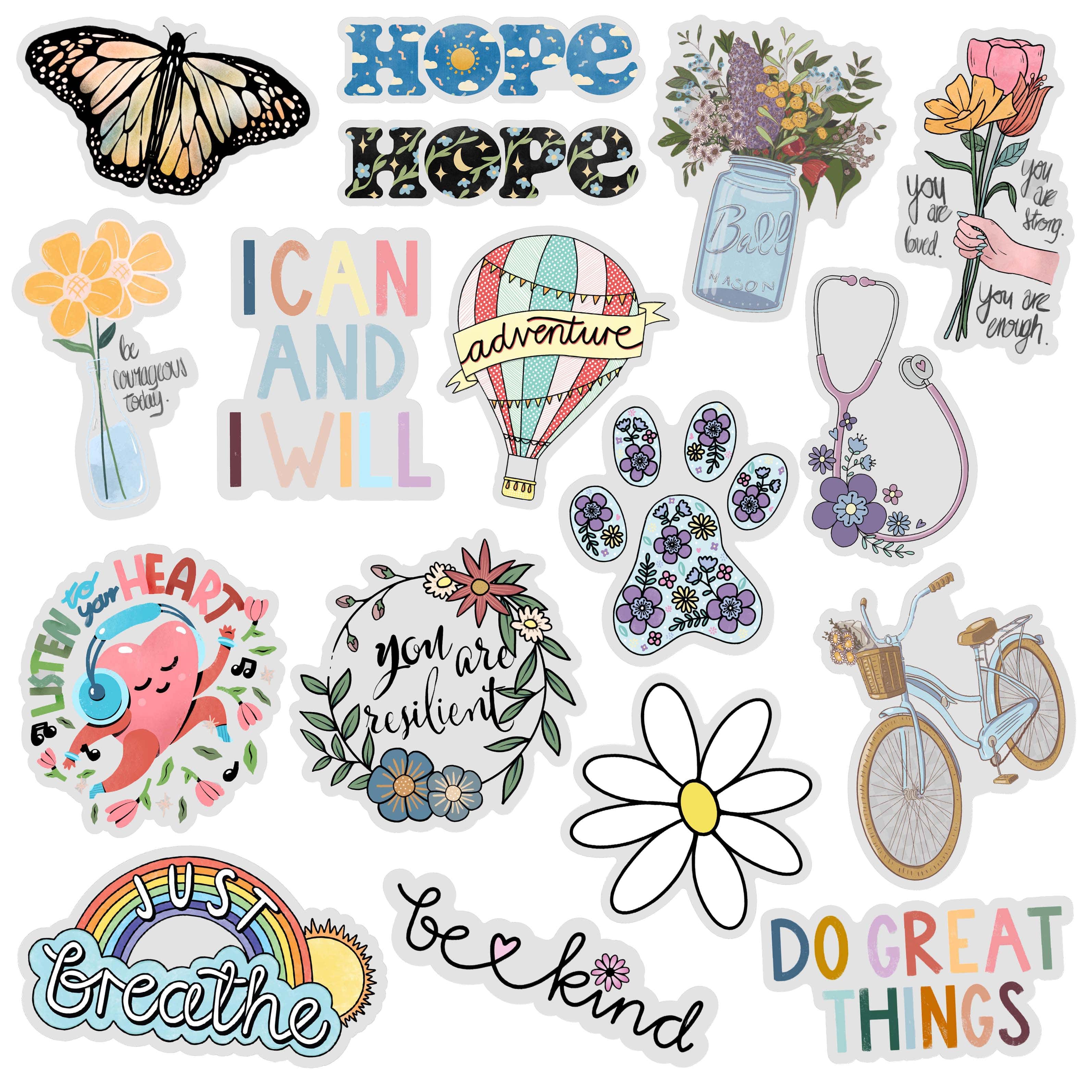  Clear Stickers 17 Pack、mySite、elrpsem3k