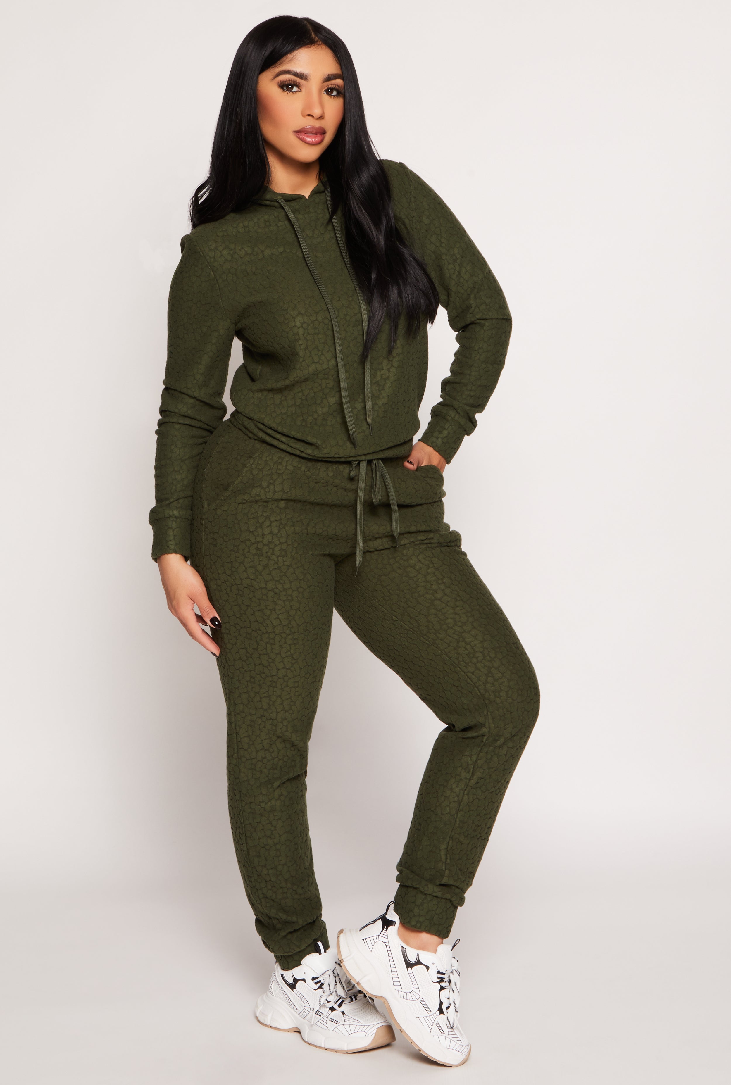 Leopard Textured Knit Hoodie、mySite、camillekostekn