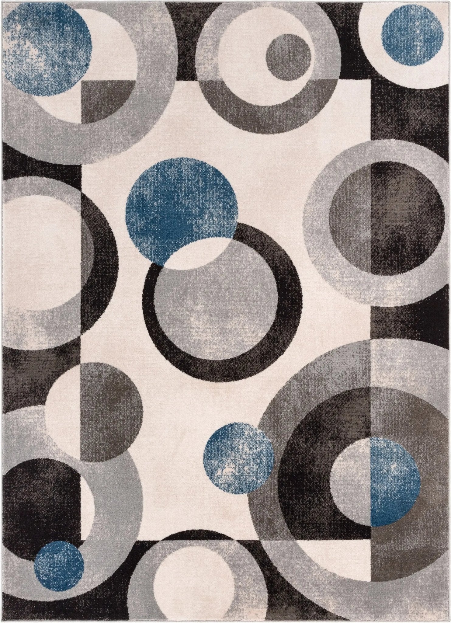Avi Modern Geometric Grey Blue Rug、mySite、gigharbornorthrealestate