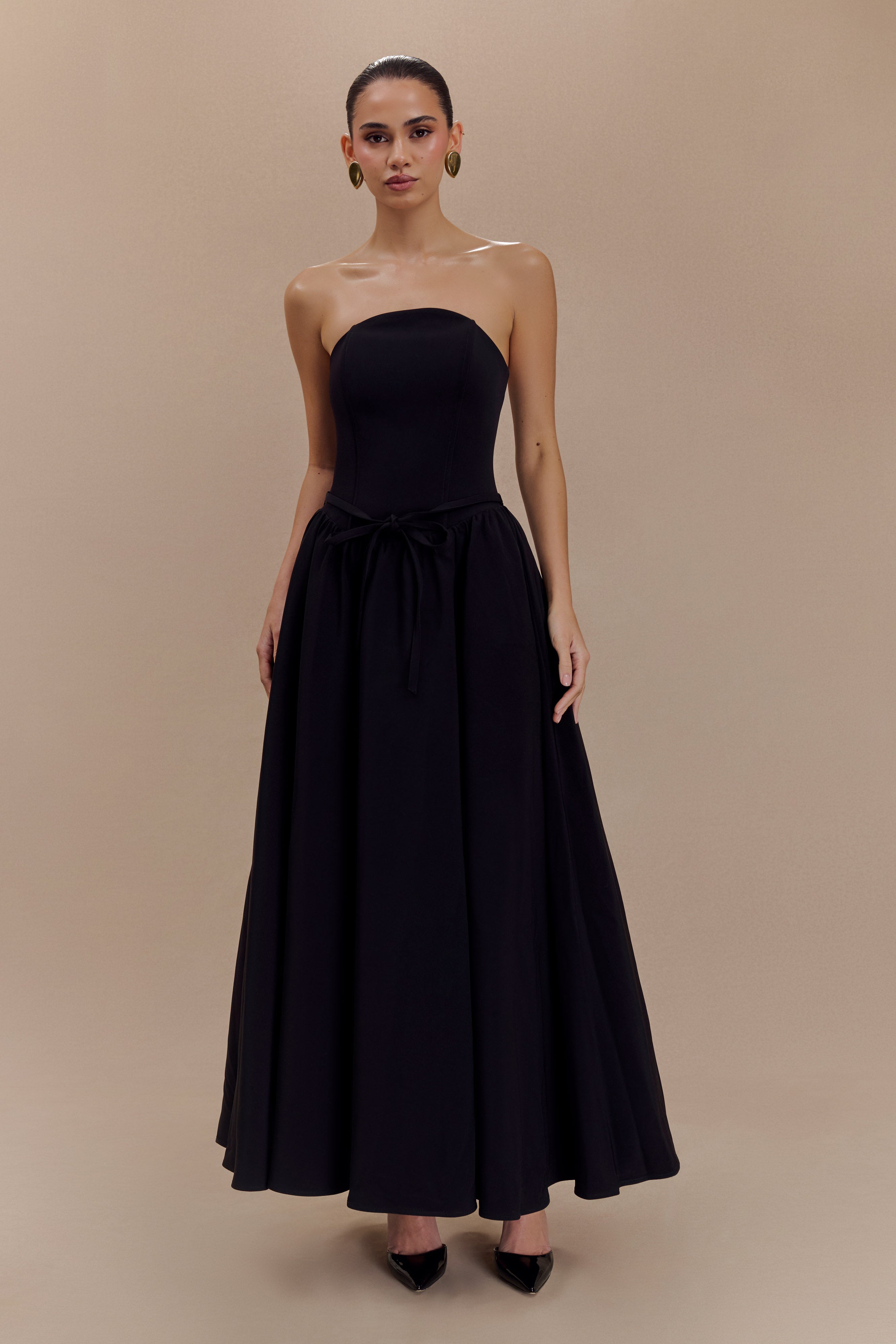 Penny Strapless Contrast Midi Dress - Black & White、mySite、solidvoid