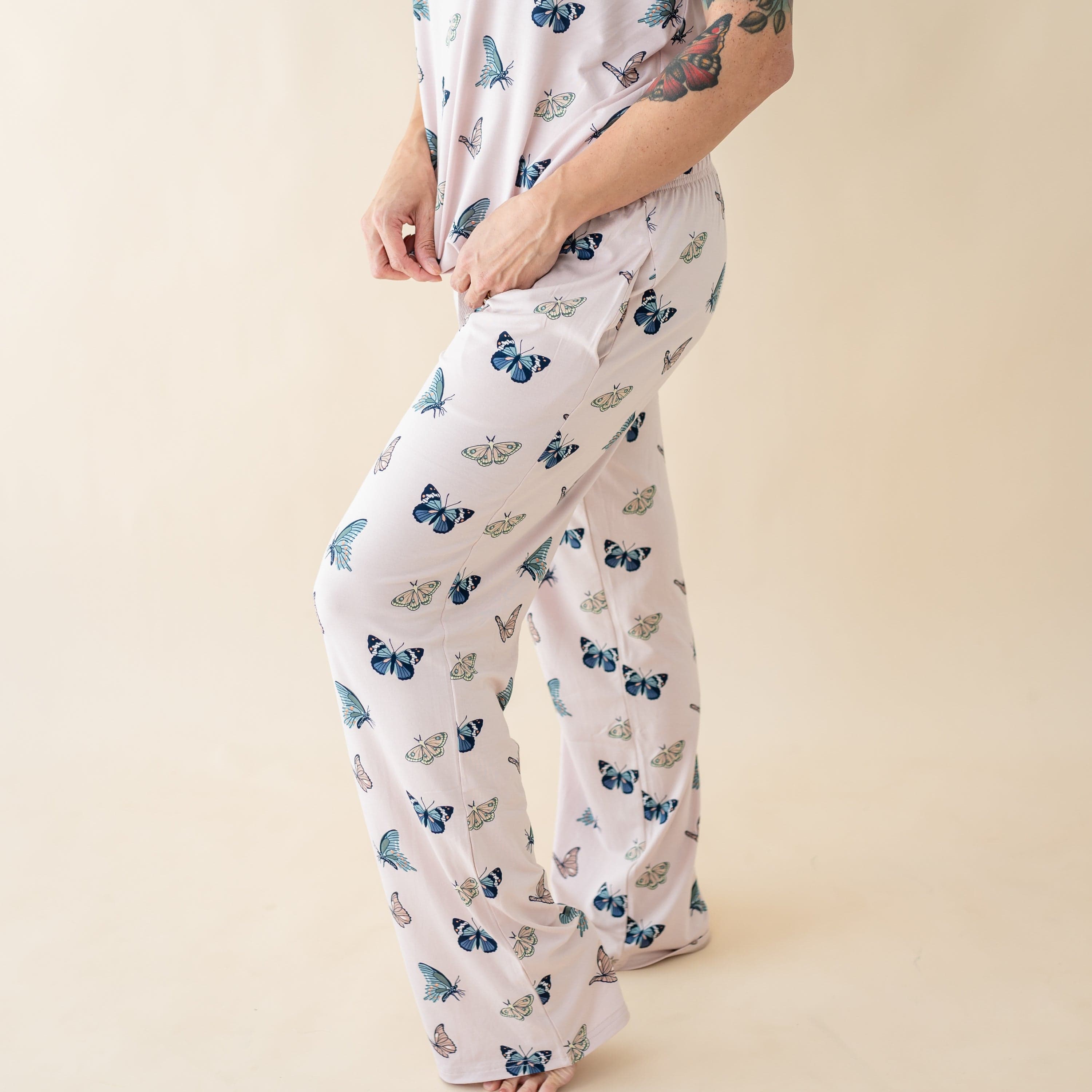  Women's Lounge Pants in Blush Butterfly、mySite、layawaytickets