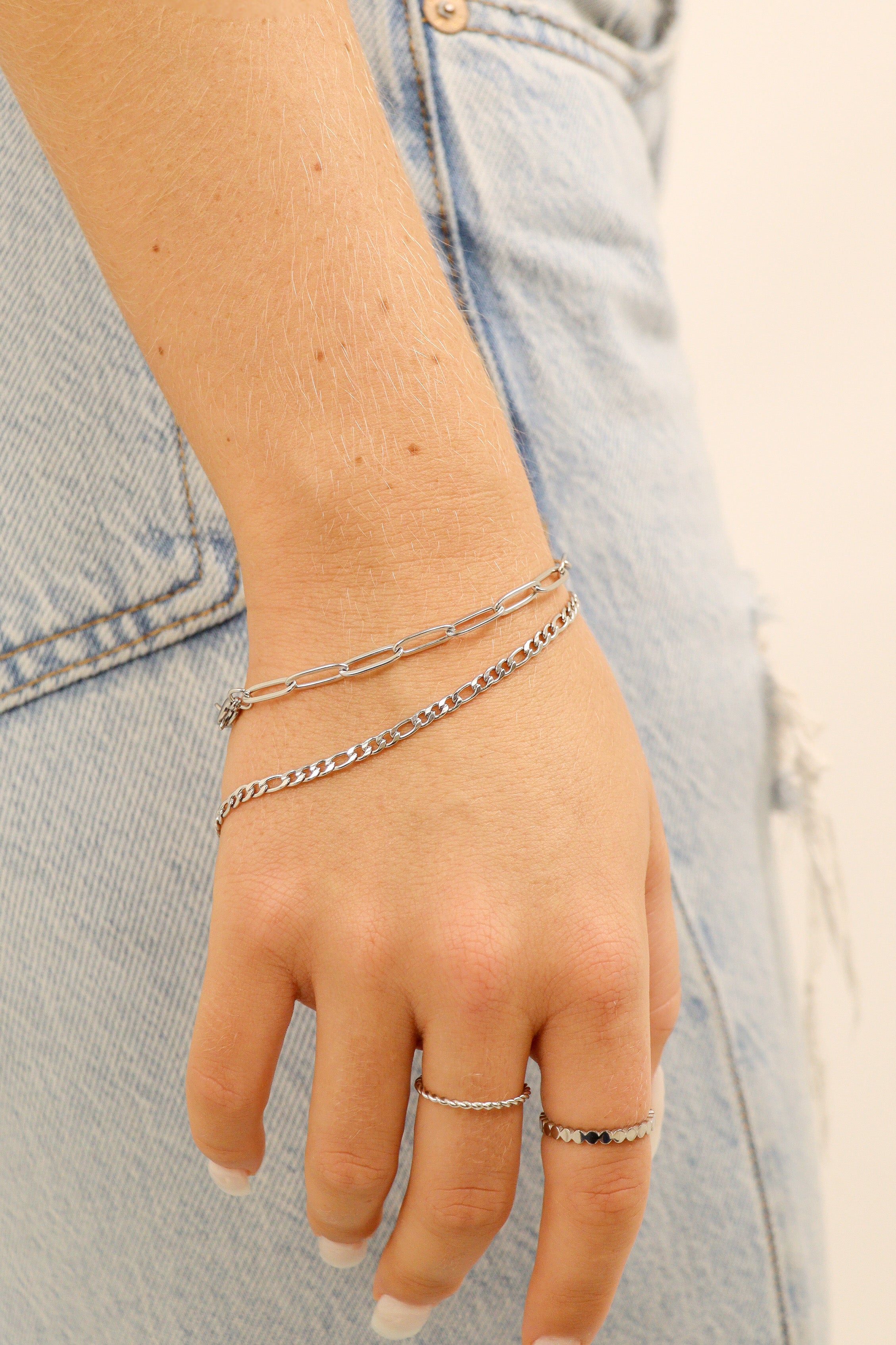 Stainless Steel Figaro Chain Bracelet / BRJ9096、mySite、dreamappss