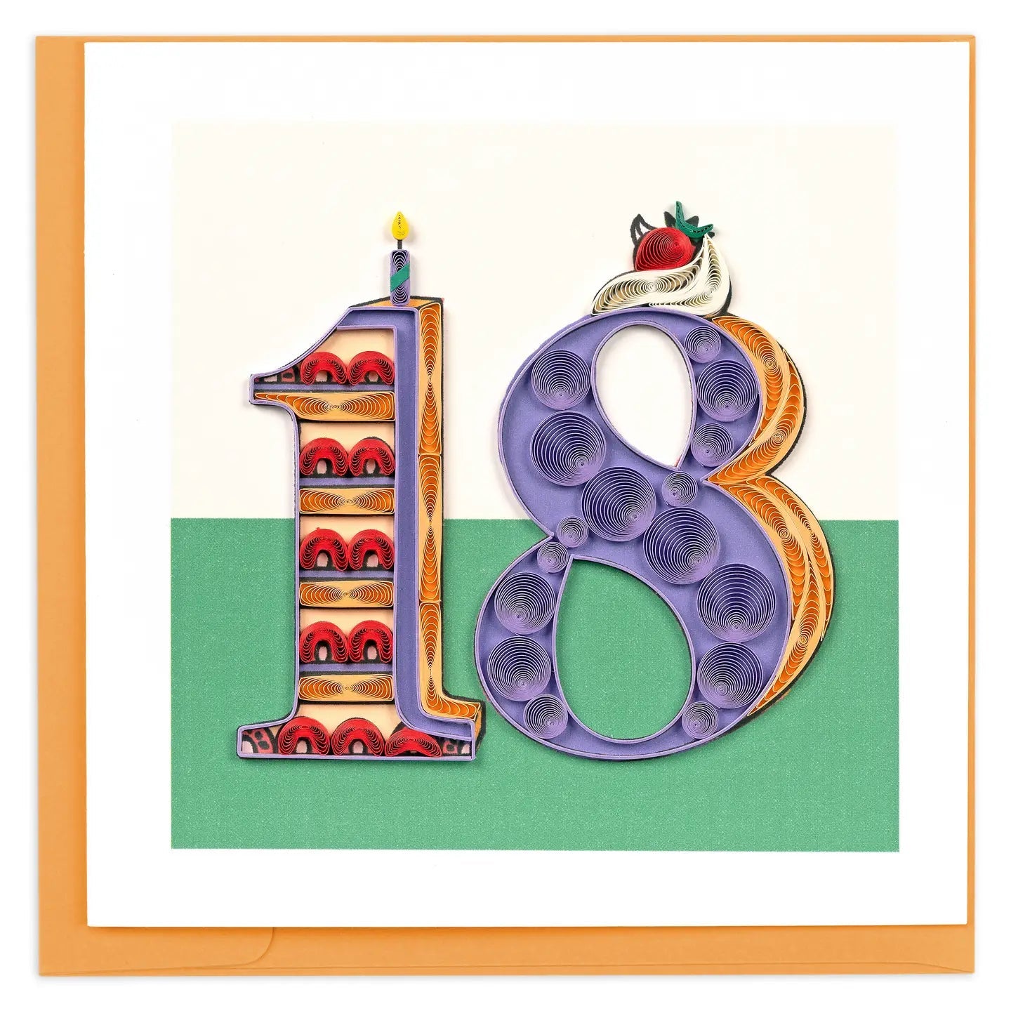  Quilled Birthday Milestone Greeting Card - 18、mySite、elrpsem3k