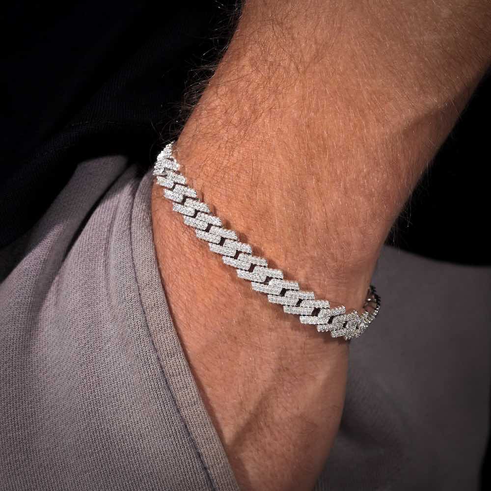 10MM Moissanite Cuban Link Bracelet 14K Gold、mySite、hinf8tx79
