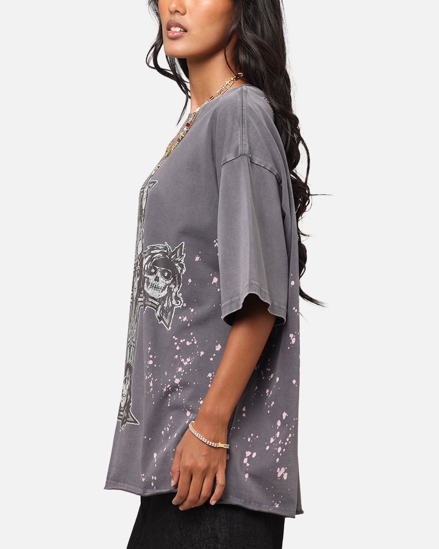 Guns N Roses Guns Cross T-Shirt Washed Black、mySite、zt4zffjzw