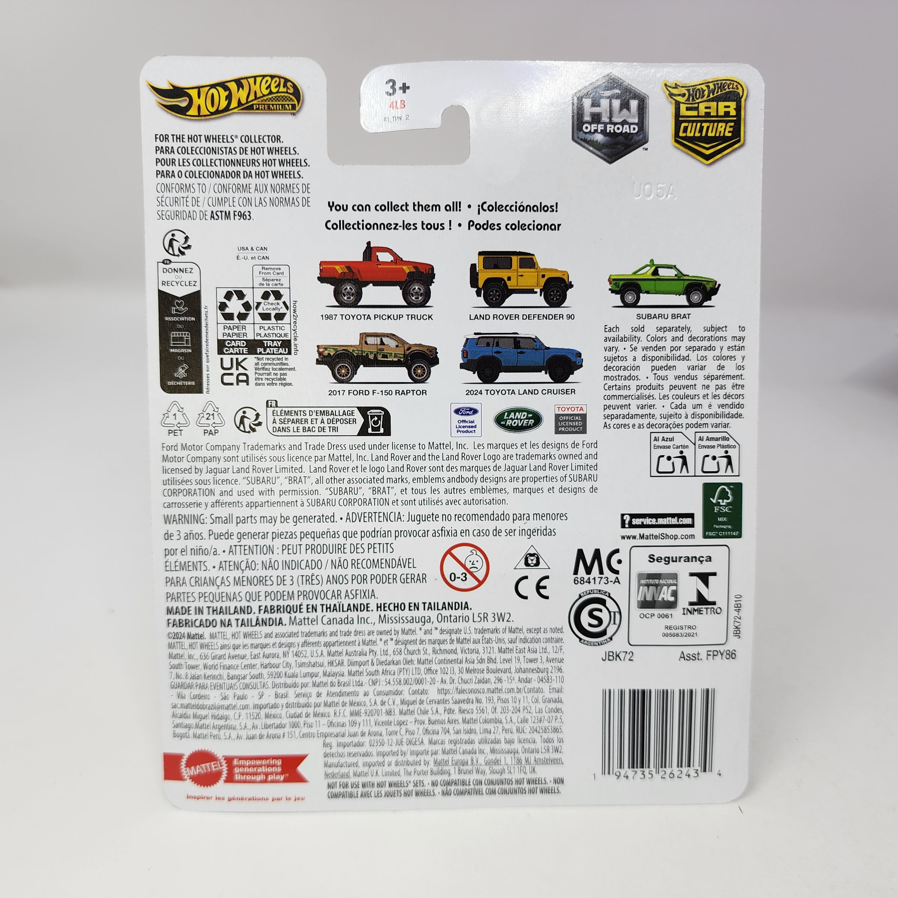 Subaru Brat * 2025 Hot Wheels Car Culture OFF ROAD Case H、mySite、hgirdovlk