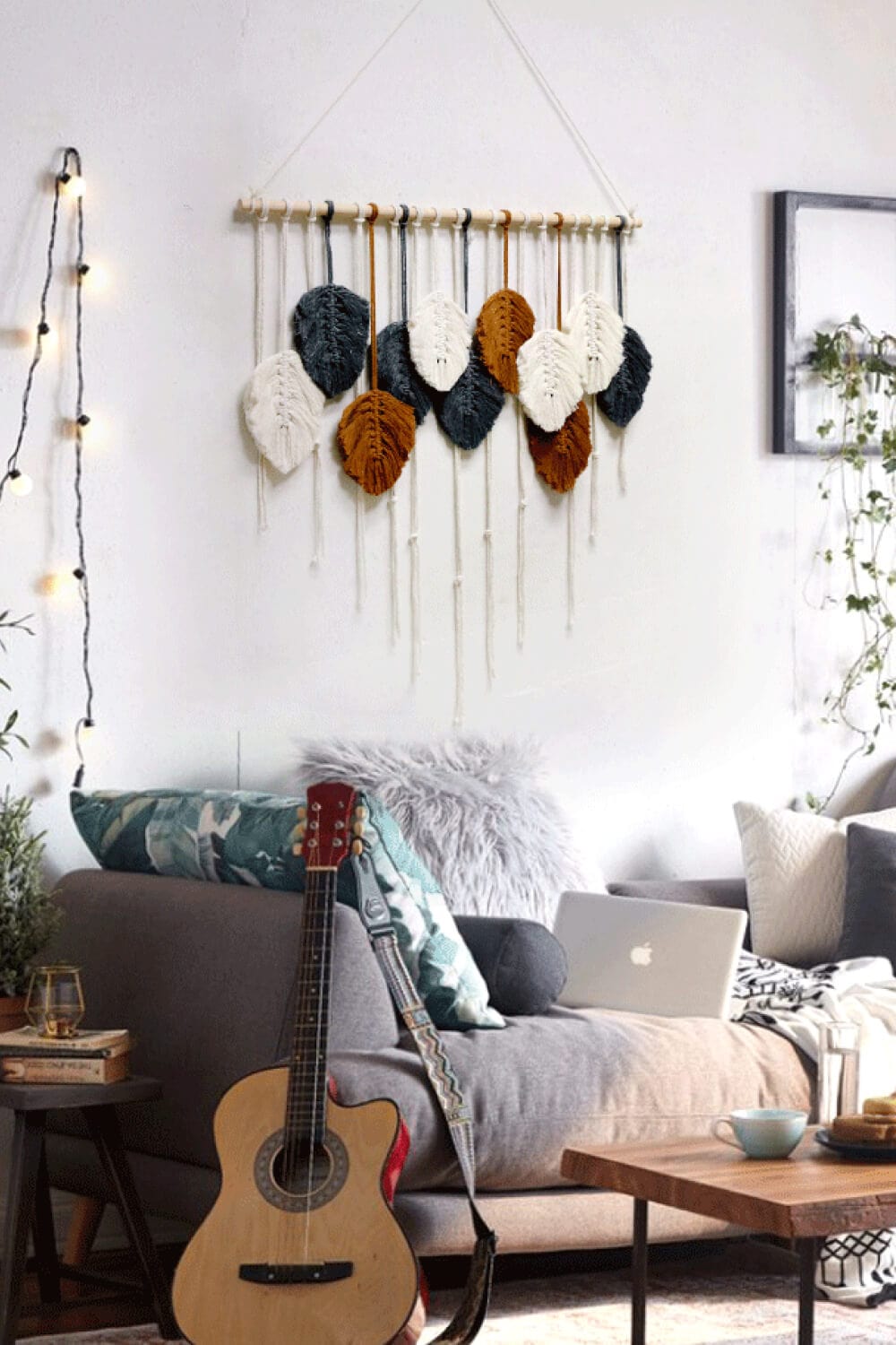Hand-Woven Feather Macrame Wall Hanging、mySite、g9winljtr