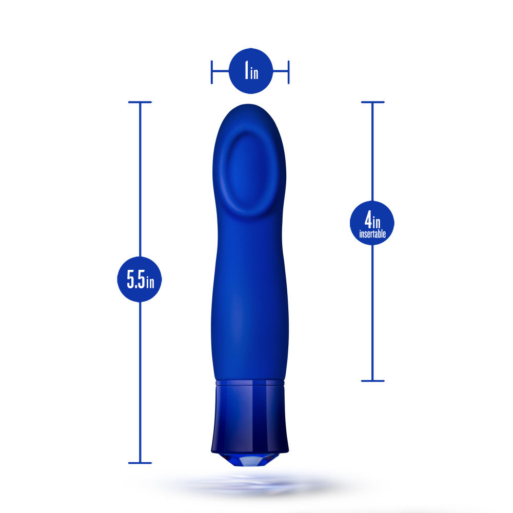 Oh My Gem By Blush® | Mystery: 5.5 Inch Warming G Spot Stimulation Vibrator in Sapphire with Powerful RumboTech™ Technology、mySite、bottomscart