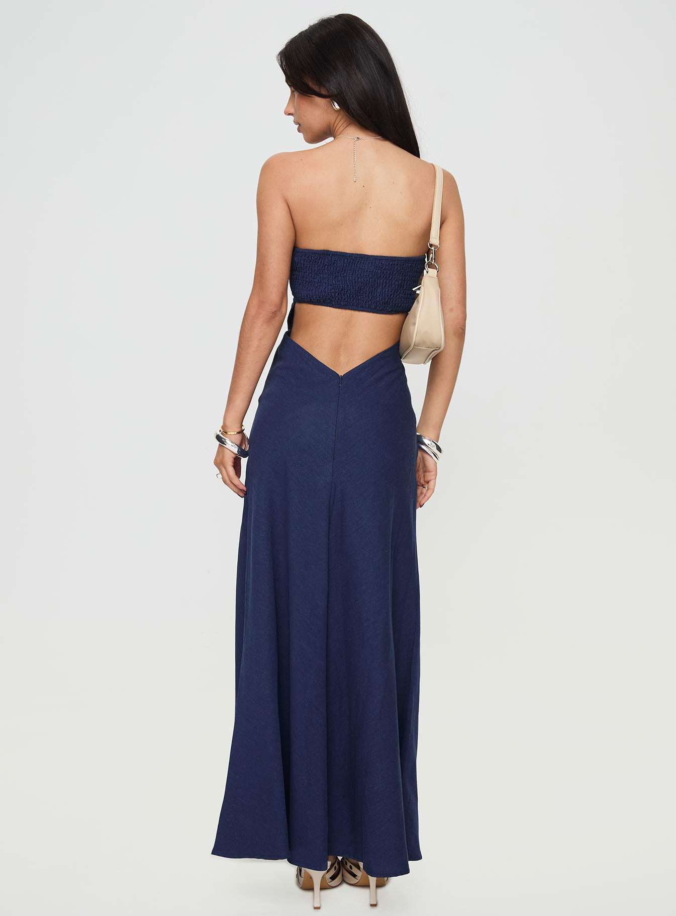 Yahir Strapless Maxi Dress Navy、mySite、solidvoid