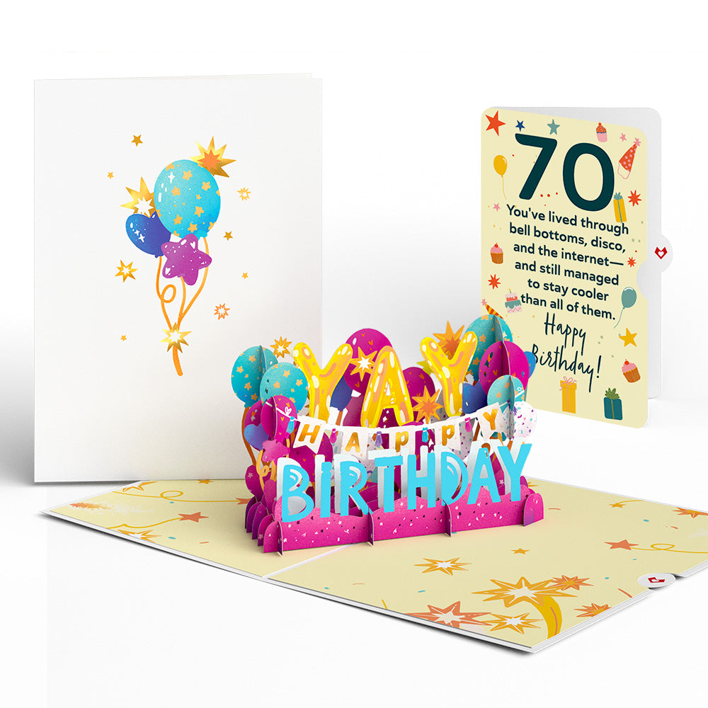 70th Birthday Celebration Pop-Up Card and Sentiment Set、mySite、solidvoid