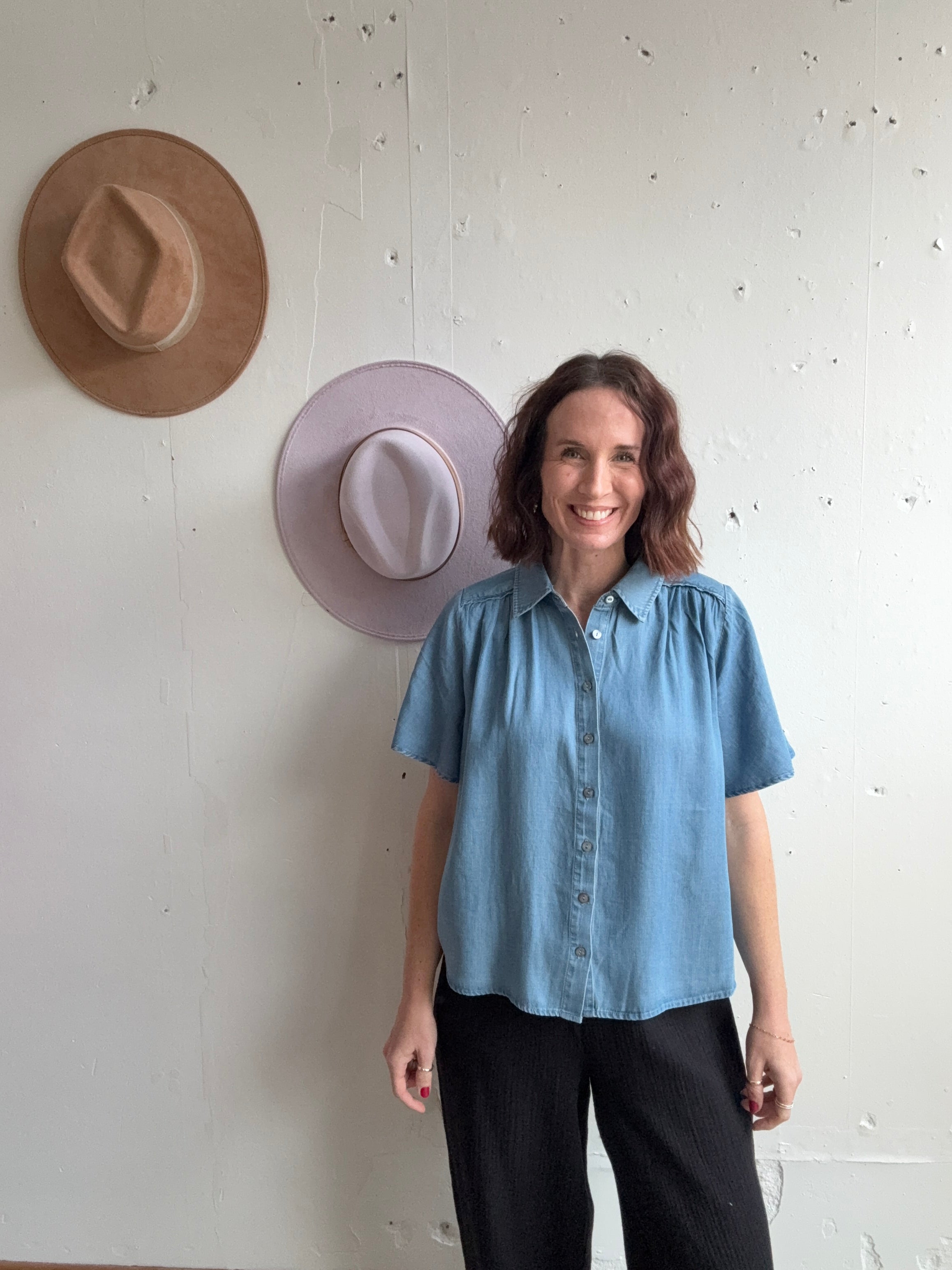 Liverpool 1/2 Sleeve Shirred Woven Blouse、mySite、garagedoors4me