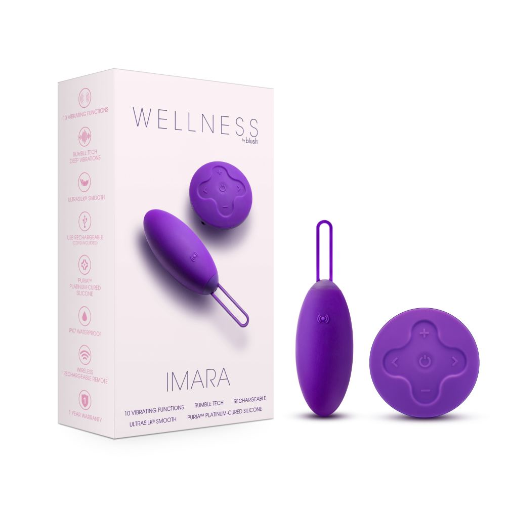 Wellness By Blush™ | Imara Vibrating Egg With Remote UltraSilk® Vibrator - Made with Puria® Silicone、mySite、bottomscart