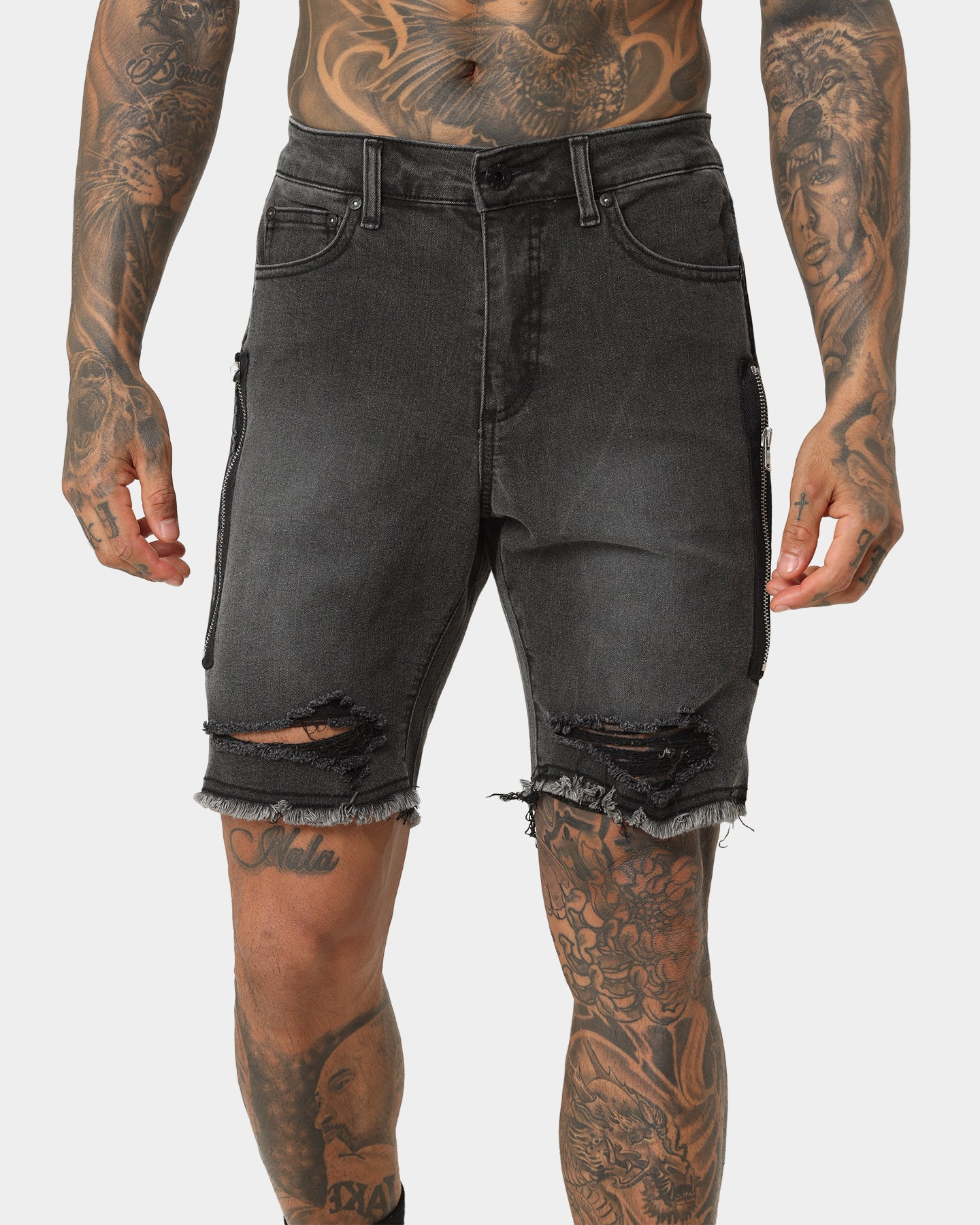 Saint Morta Codex Denim Shorts Vintage Black、mySite、zt4zffjzw