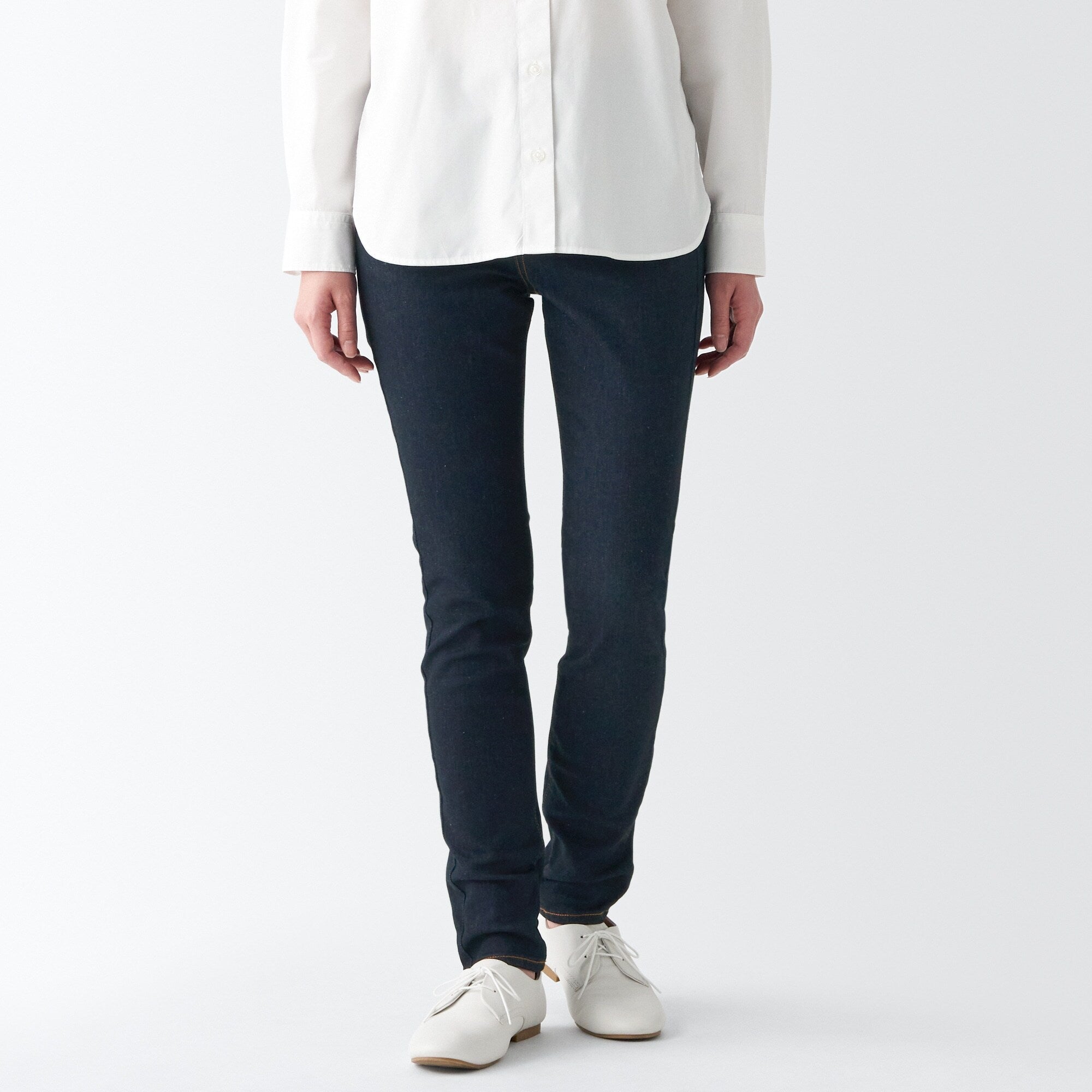  Women's Super Stretch Denim Skinny Pants Dark Navy (L 30 / 76 cm)、mySite、sugarbowlscore