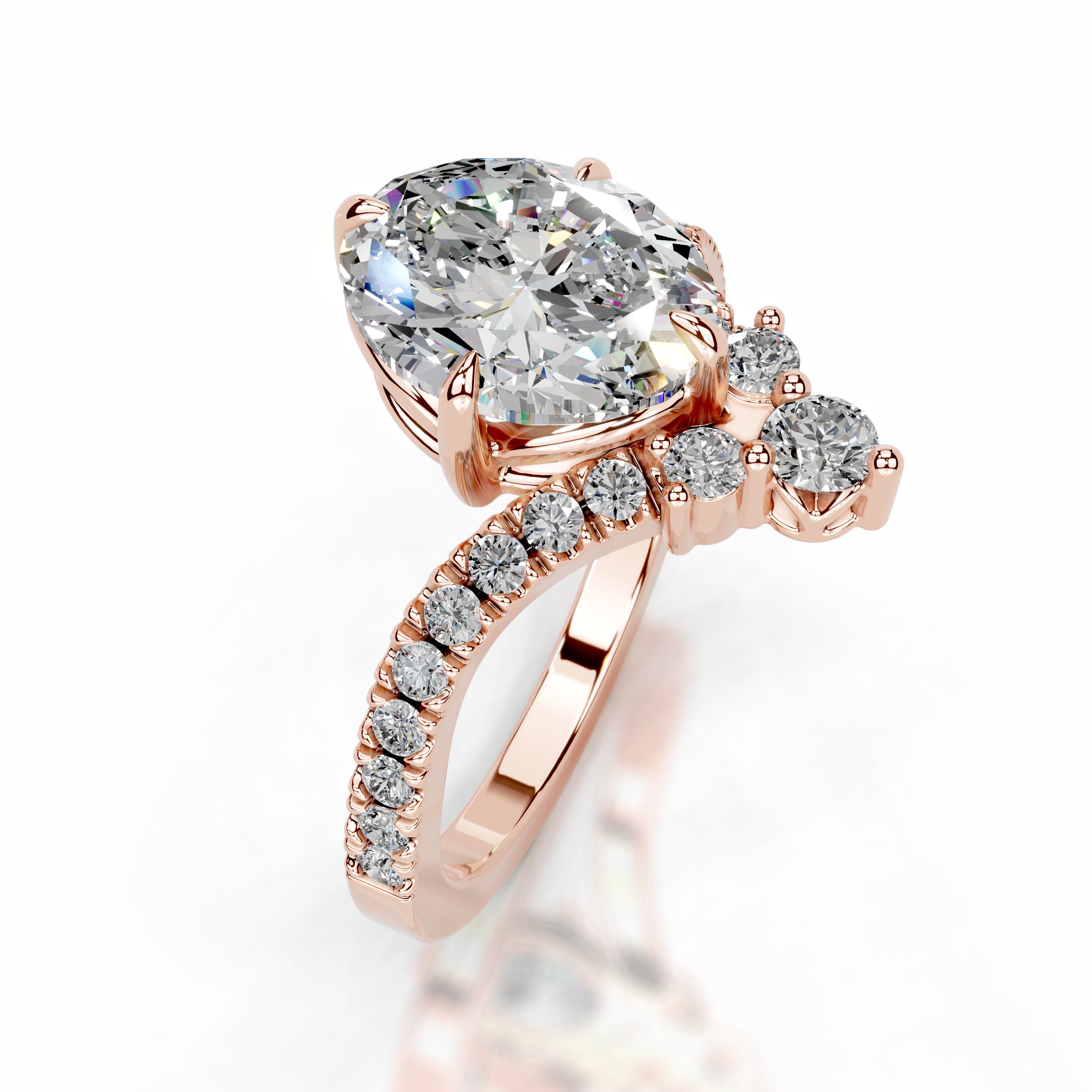 Thea Moissanite & Diamond Ring - 14K Rose Gold、mySite、hinf8tx79