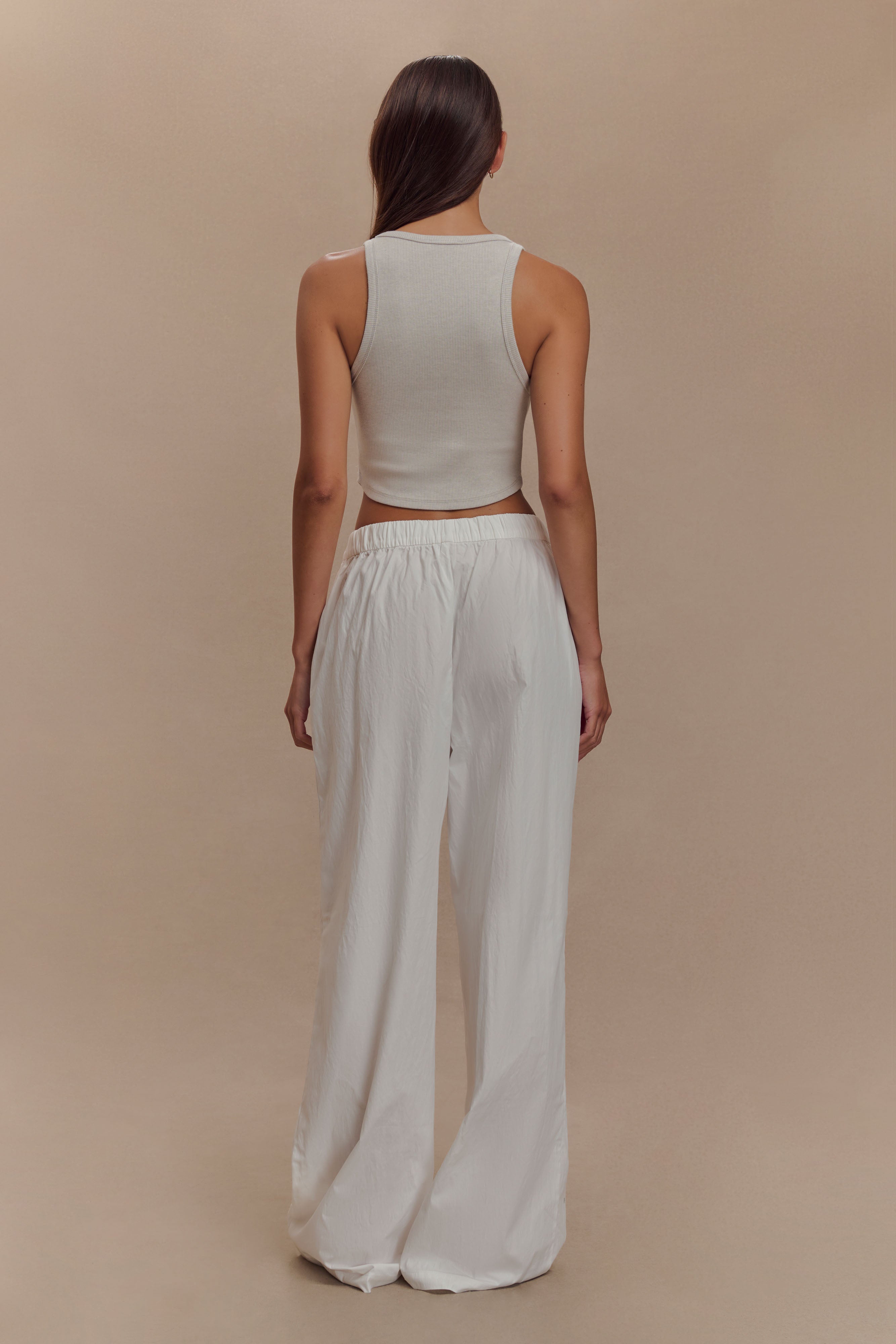 Campbell Cotton Wide Leg Pants - White、mySite、solidvoid