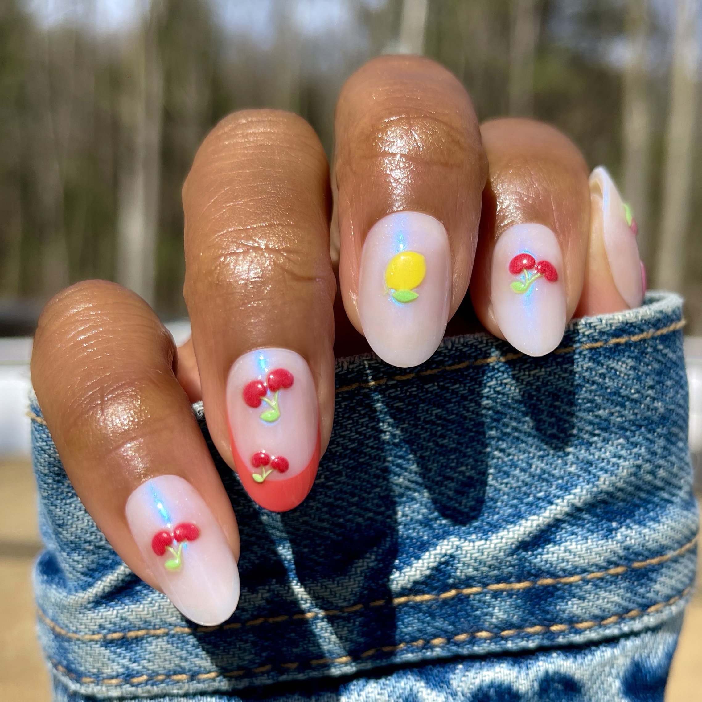 Puffy Fruits - Press-On | Medium | Oval、mySite、solidvoid