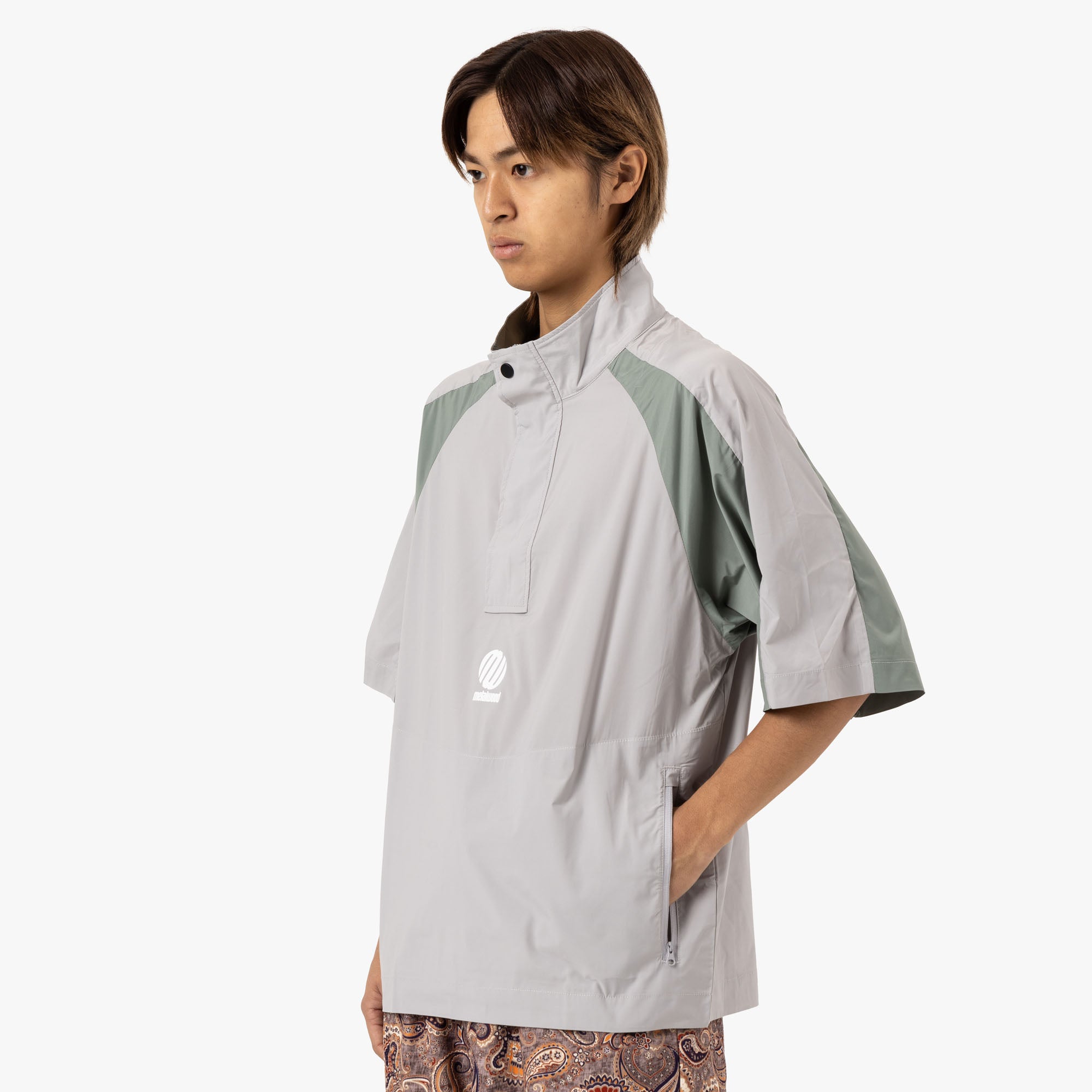  Metalwood Short Sleeve Paneled Wind Shirt Titanium / Sage、mySite、merchandisen