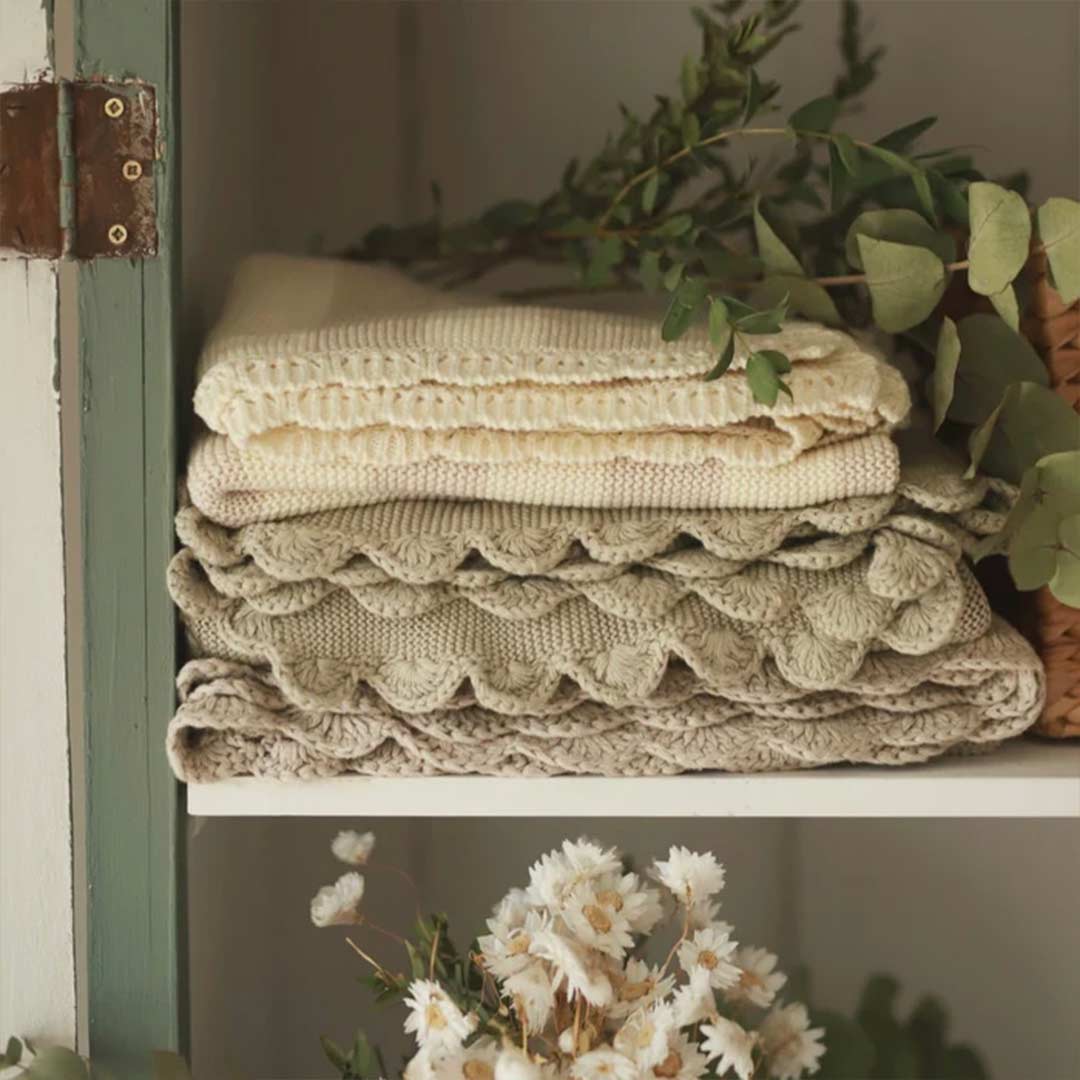  Avery Row Stripe Knit Blanket - Oat Melange、mySite、merchandisen