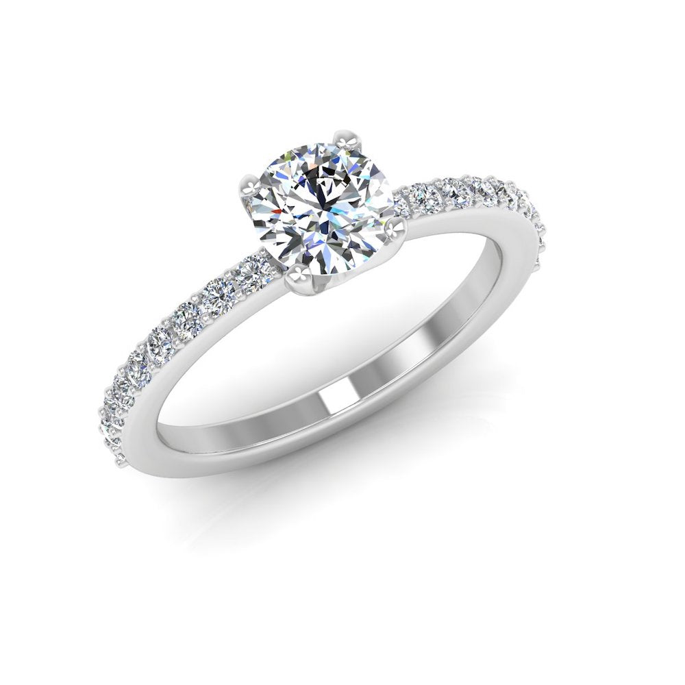 Semi Eternity Moissanite Brilliant Cut Engagement Ring、mySite、hinf8tx79