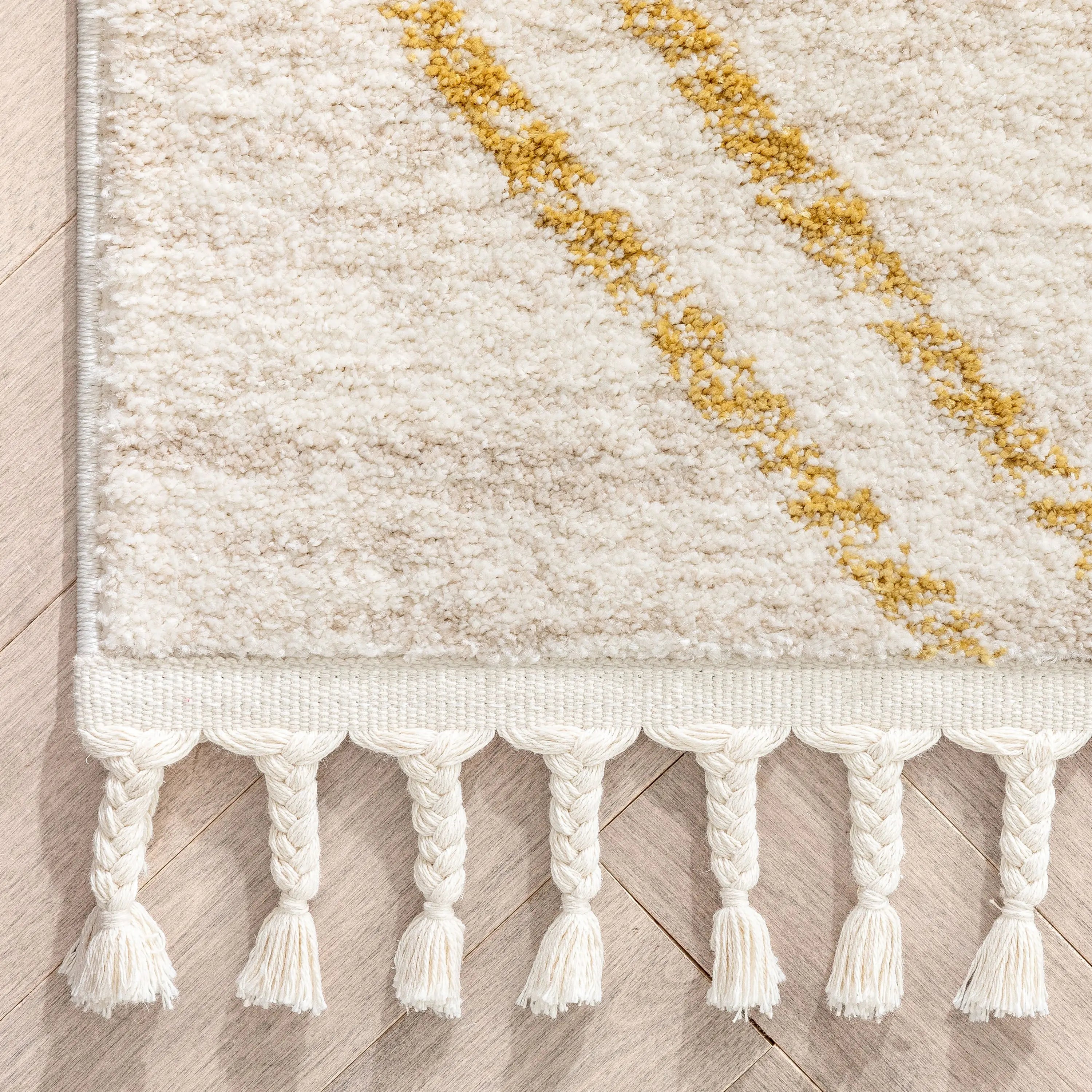 Reeve Modern Chevron Zig-Zag Yellow Ivory Kids Rug、mySite、gigharbornorthrealestate