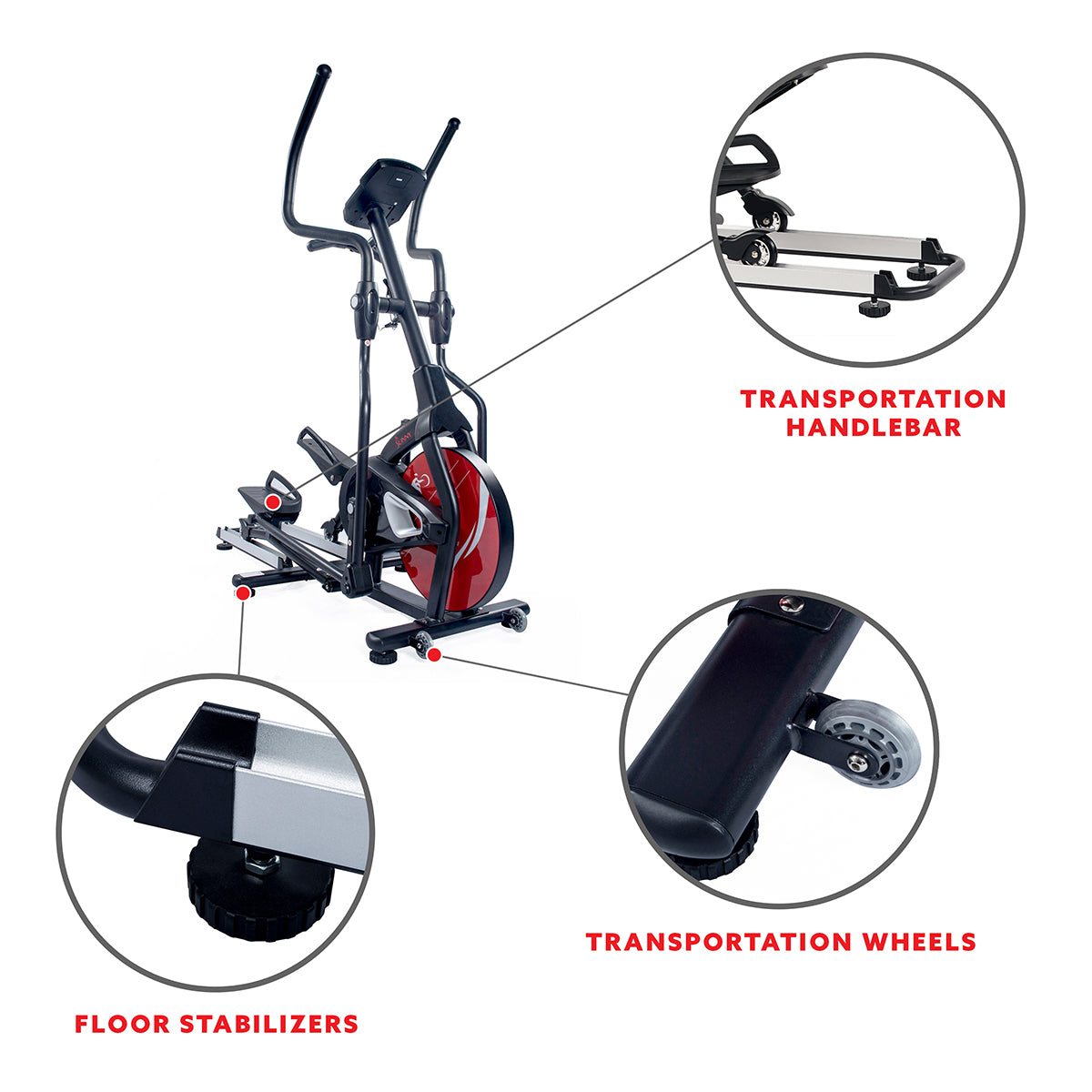  Sunny Strength™ Stride Elliptical Machine Magnetic Fitness w/ Device Holder, LCD Monitor and Heart Rate Monitoring、mySite、ghnorth