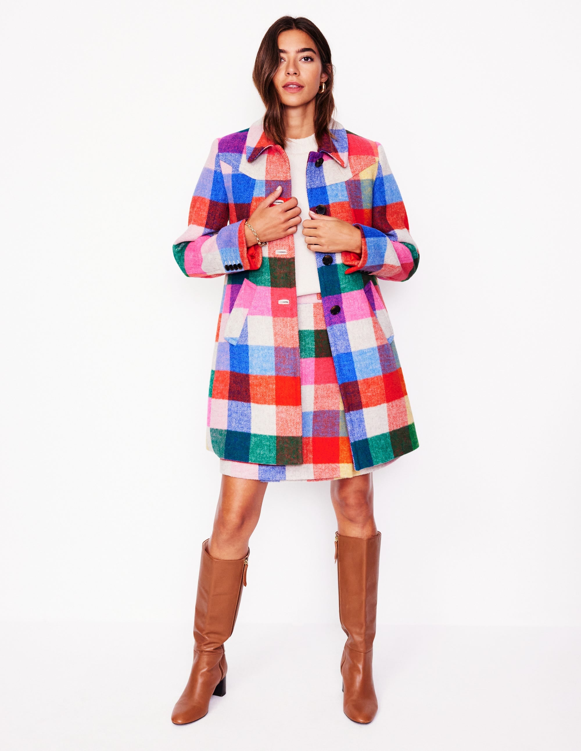  Lincoln Wool Check Coat-Multi Check、mySite、ashleygrahame