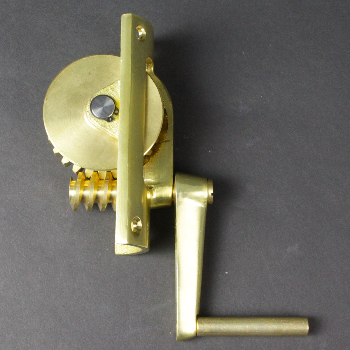 Net Post Replacement Brass Winder and Handle (Round Posts)