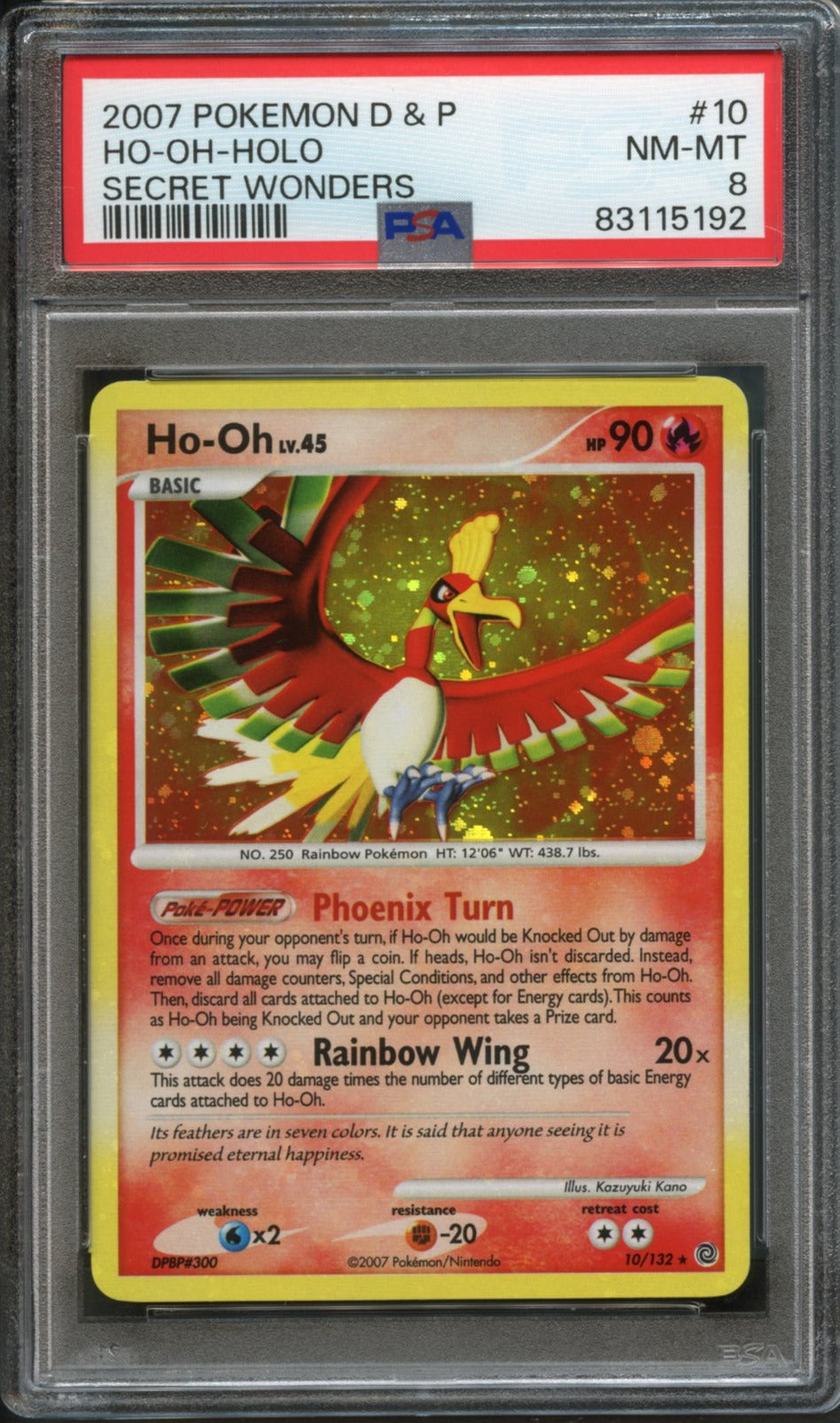 Ho-Oh #10 PSA 8 Secret Wonders、mySite、waistdrama