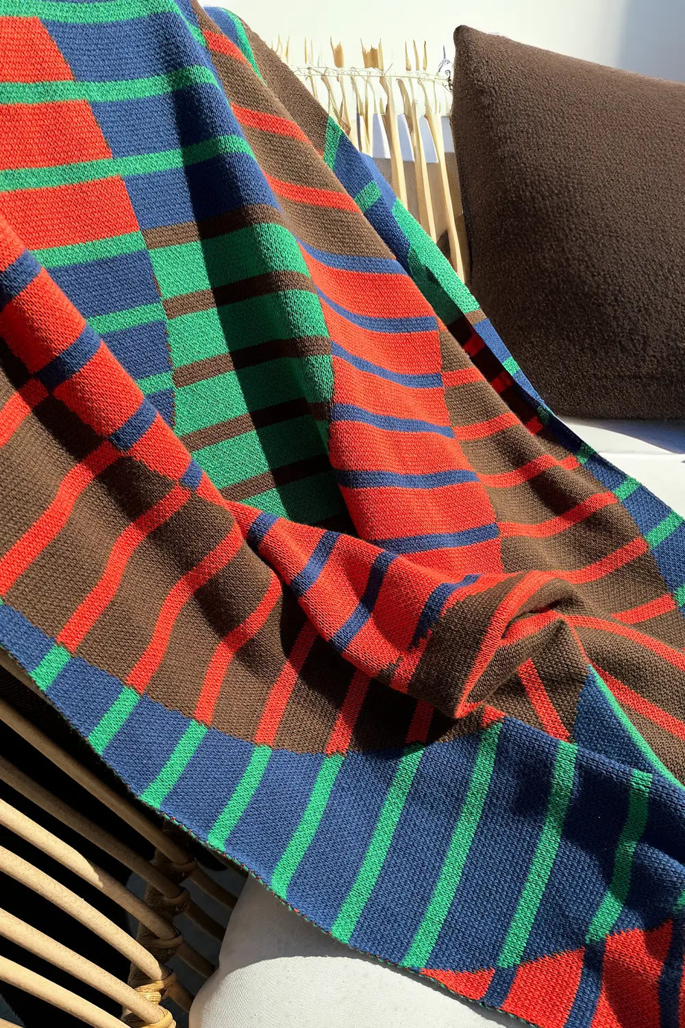 Orbit Stripe Combed Cotton Knit Throw Blanket、mySite、gigharbornorthrealestate