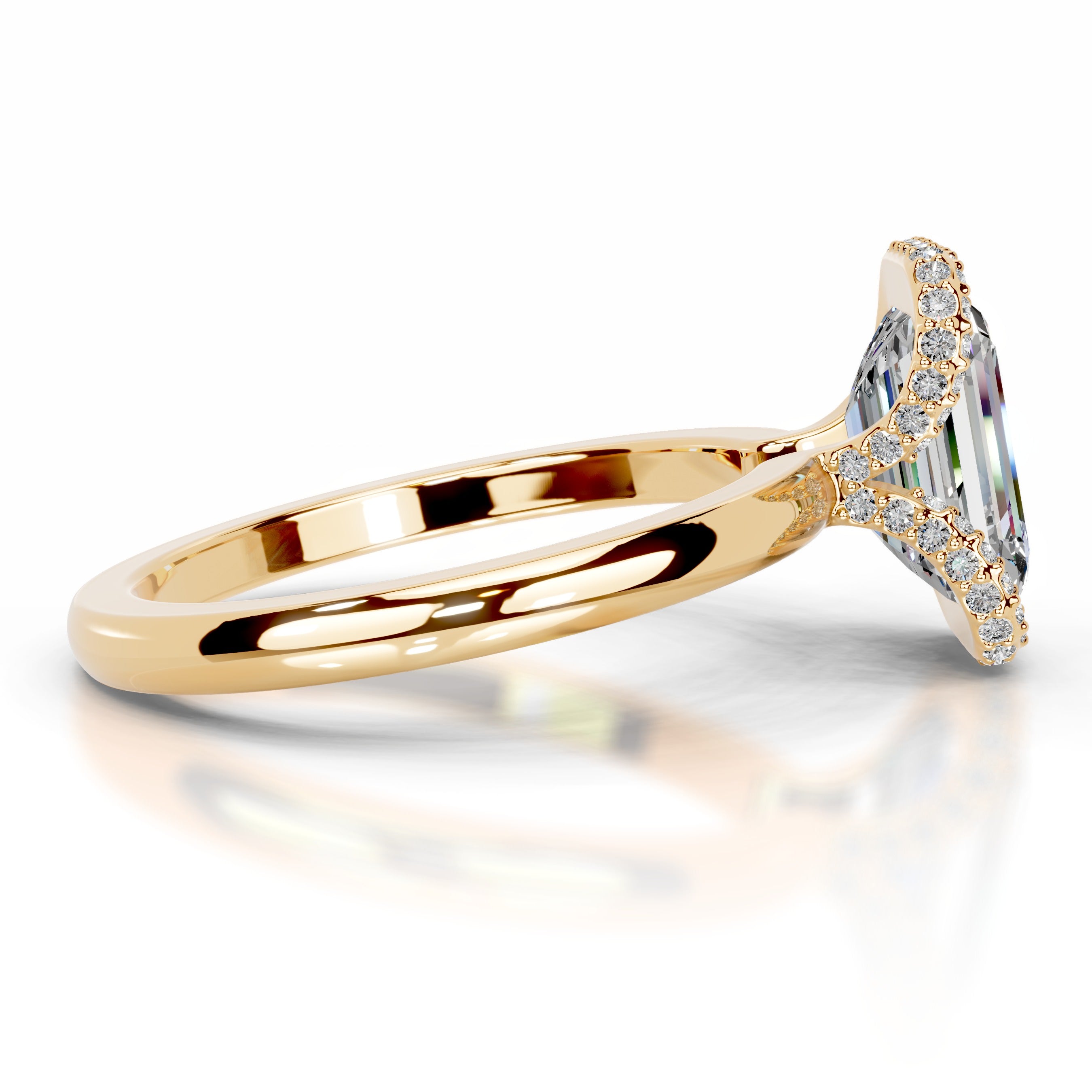 Bowie Moissanite & Diamond Ring - 18K Yellow Gold、mySite、hinf8tx79