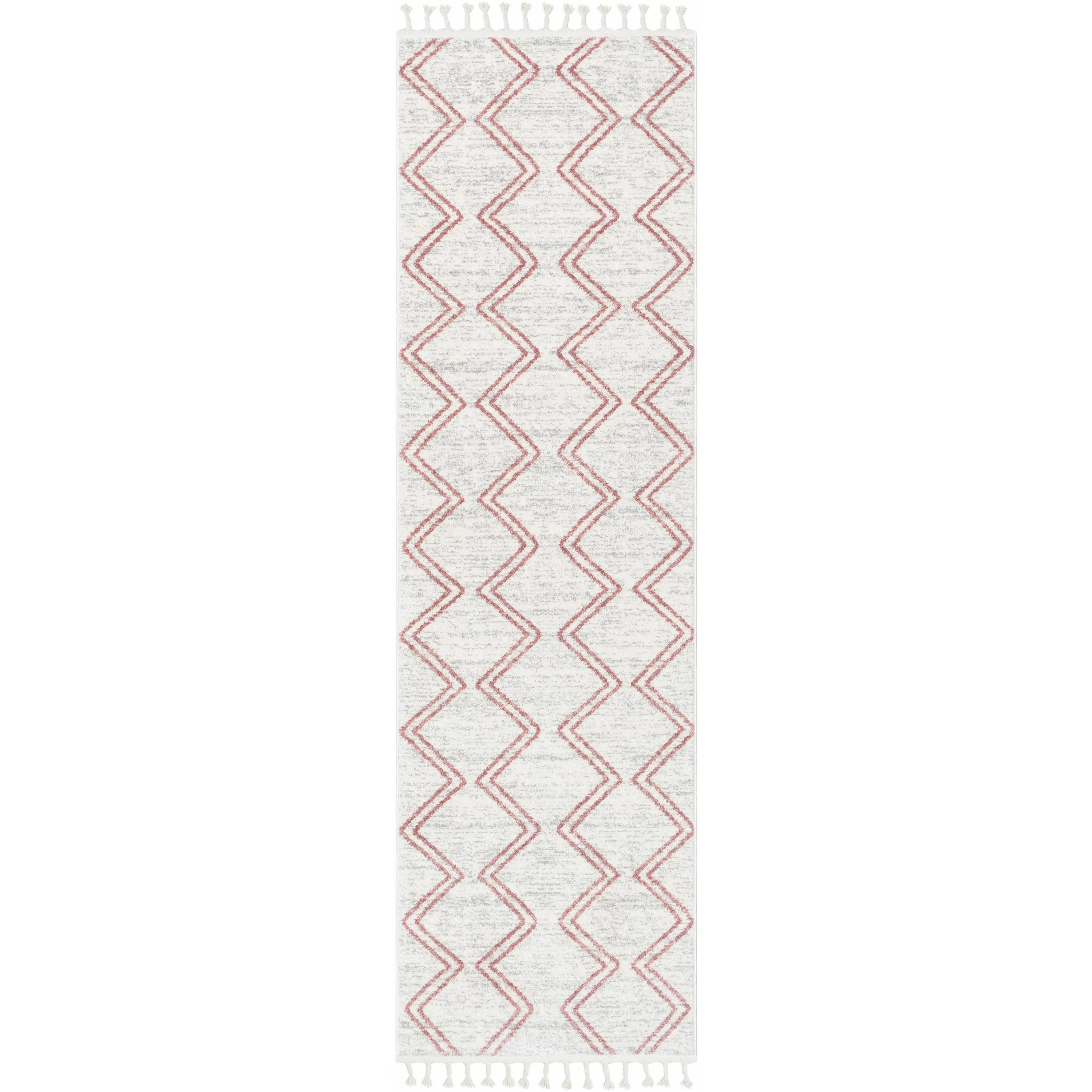 Reeve Modern Chevron Zig-Zag Pink Ivory Kids Rug、mySite、gigharbornorthrealestate