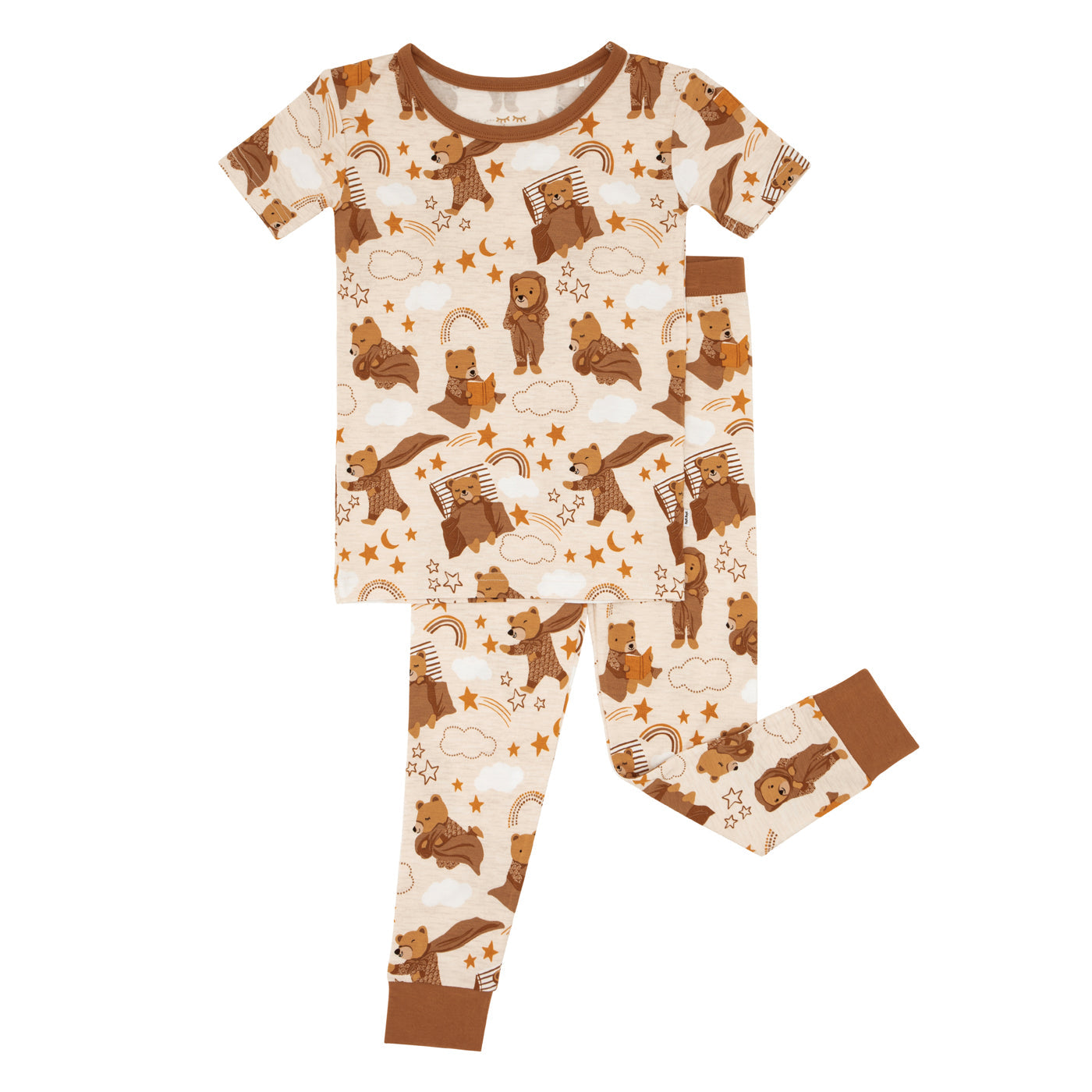  Beary Sleepy Two-Piece Short Sleeve Pajama Set、mySite、layawaytickets