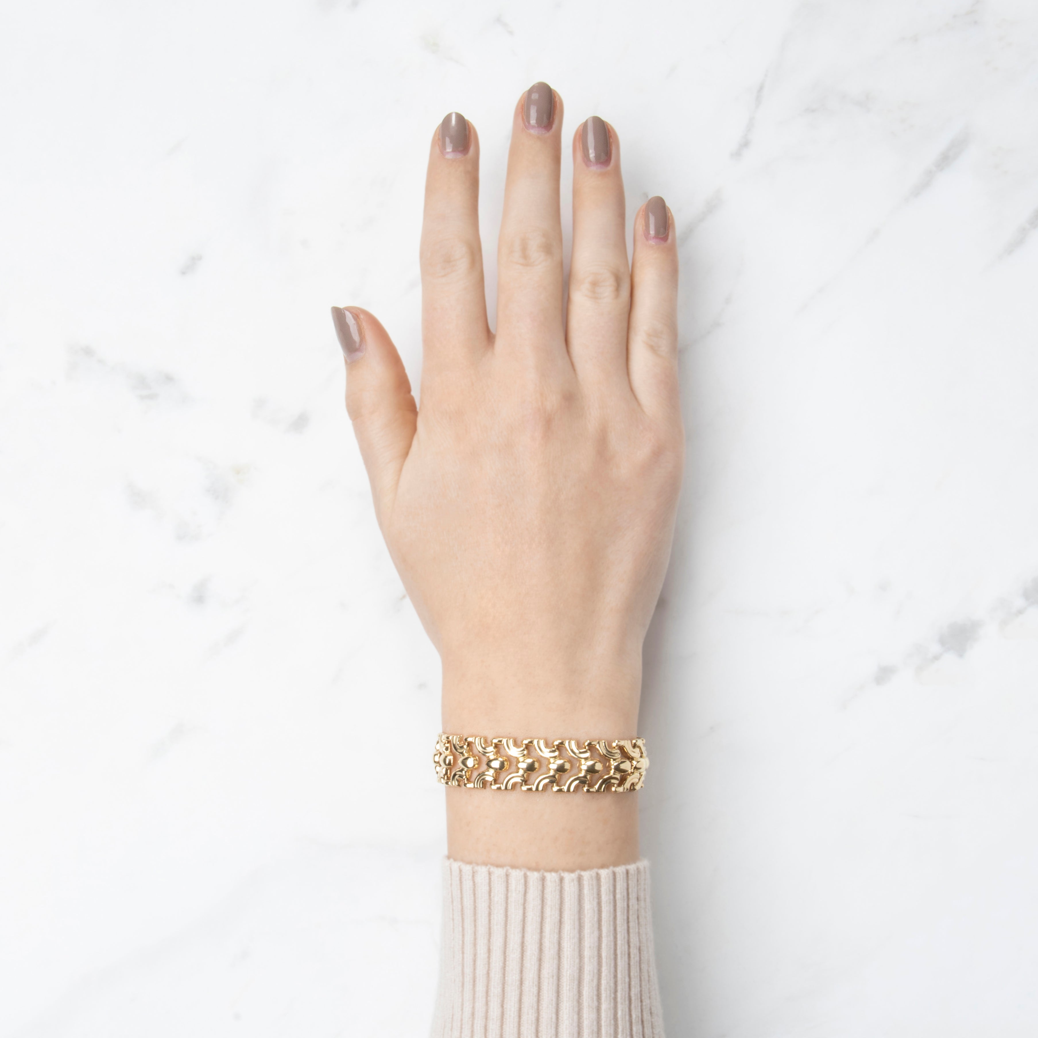 Vintage Italian 14k Yellow Gold Openwork Bracelet 6.5、mySite、hinf8tx79