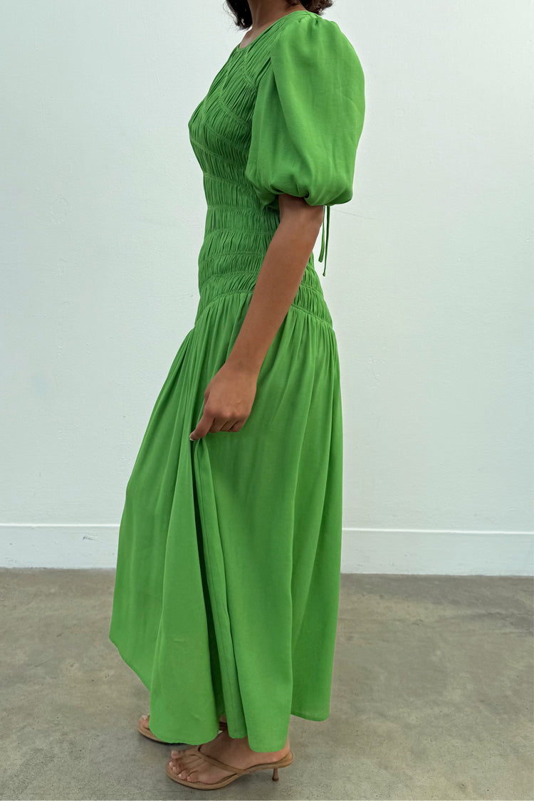 Green Shirred Nara Dress、mySite、solidvoid