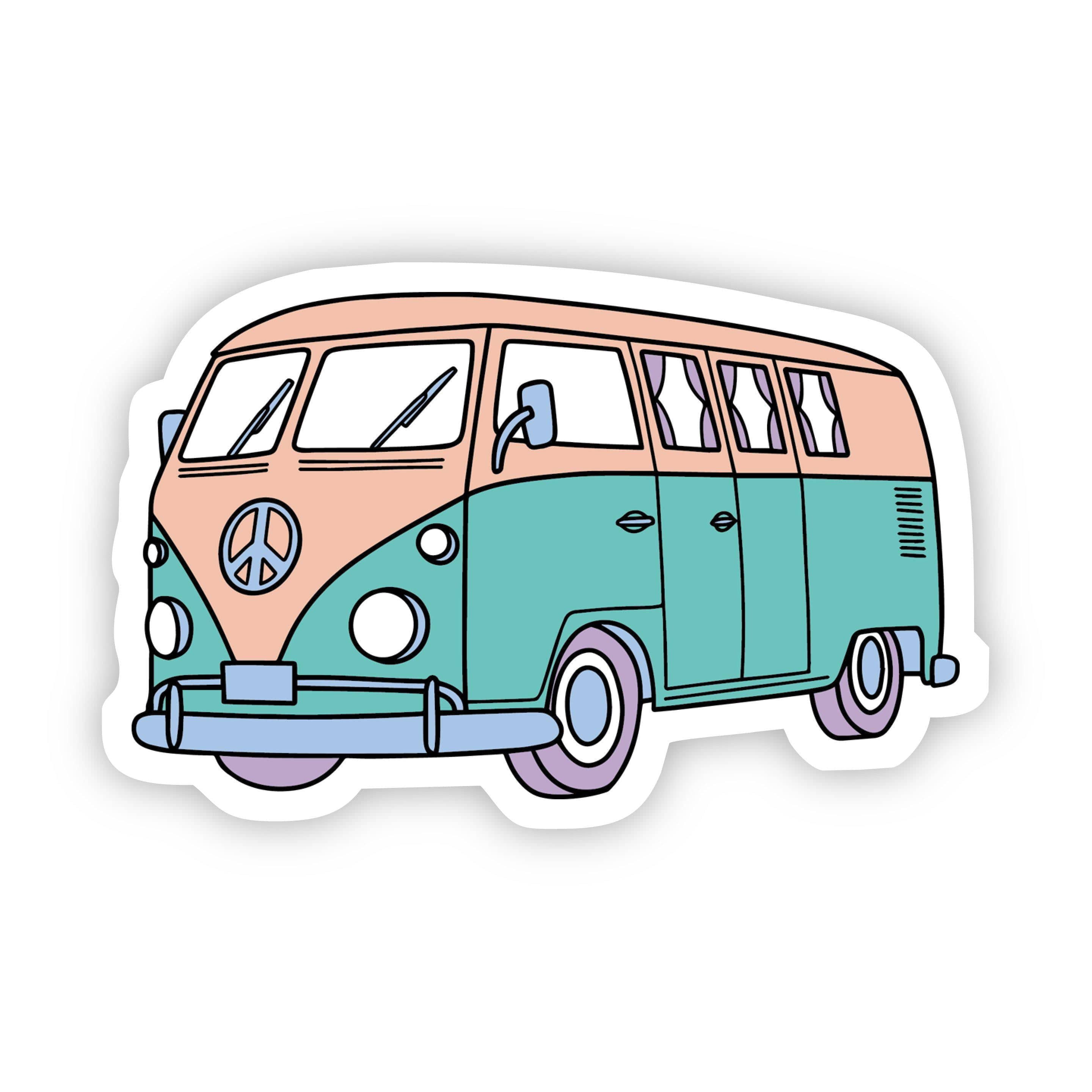  Hippie Van Multicolor Aesthetic Sticker、mySite、elrpsem3k
