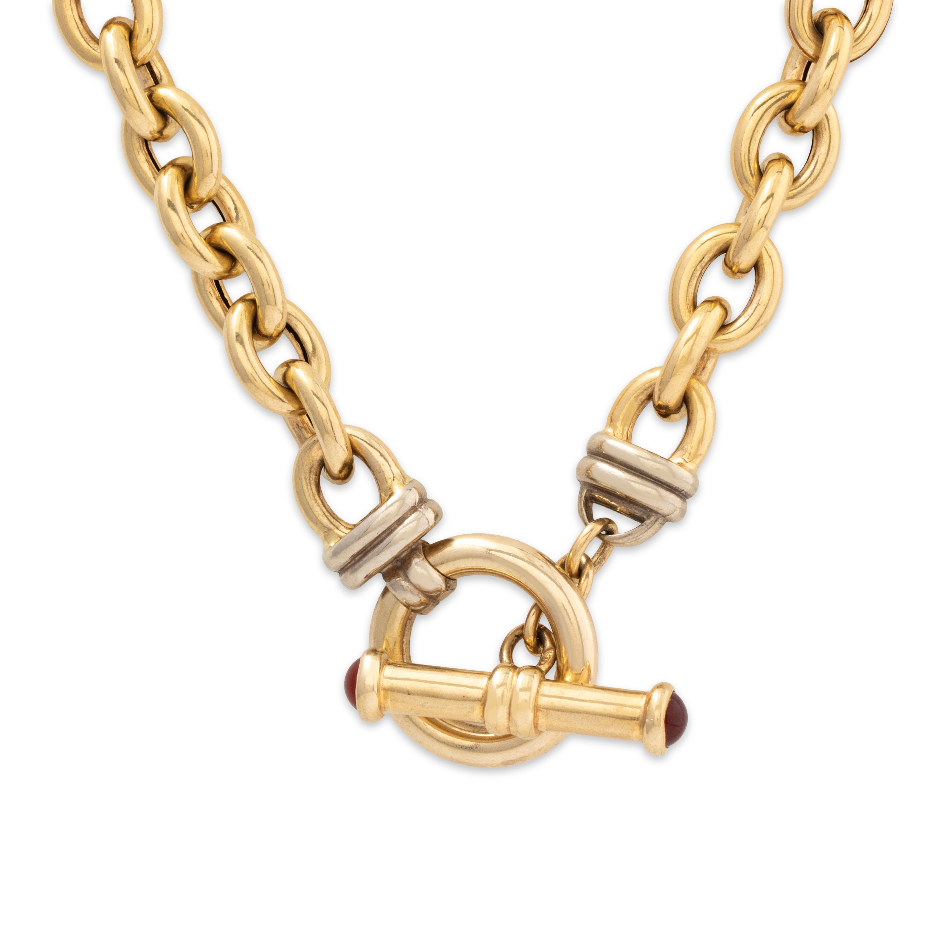 Vintage 14k Yellow Gold Carnelian Toggle Chain / Necklace 17、mySite、hinf8tx79