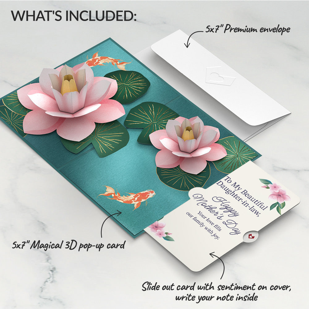 Koi Fish and Lotus Pond Mother's Day Pop-Up Card and Sentiment Set for Daughter-in-law、mySite、solidvoid