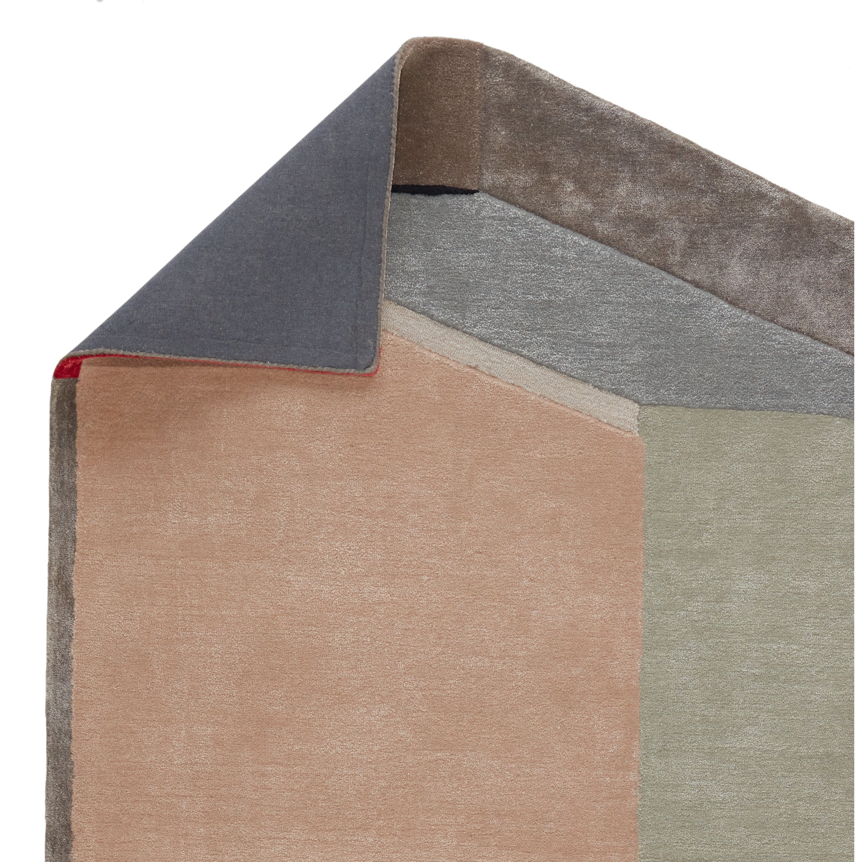 Tauri Handmade Geometric Pink Gray Square Rug、mySite、gigharbornorthrealestate