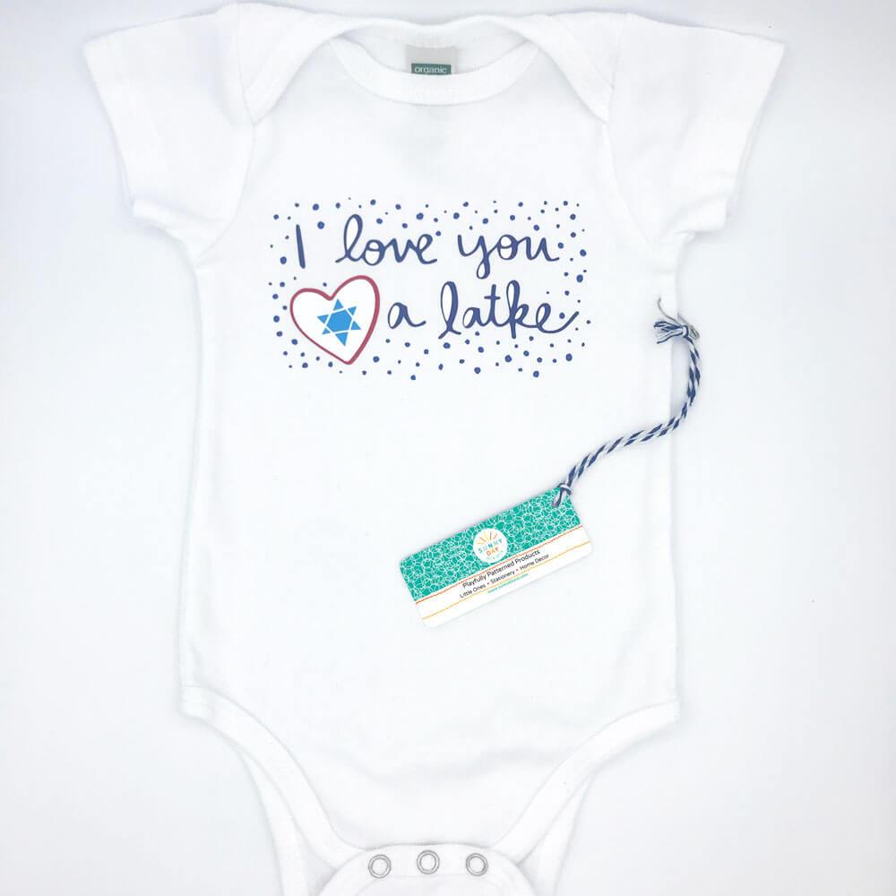 I Love You A Latke Organic Cotton Baby Onesie、mySite、topwebapps