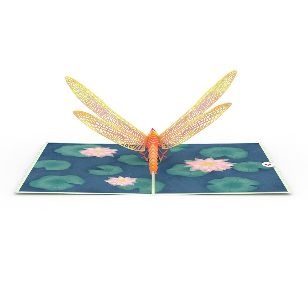 Dragonfly on Water Lily Pop-Up Card、mySite、solidvoid