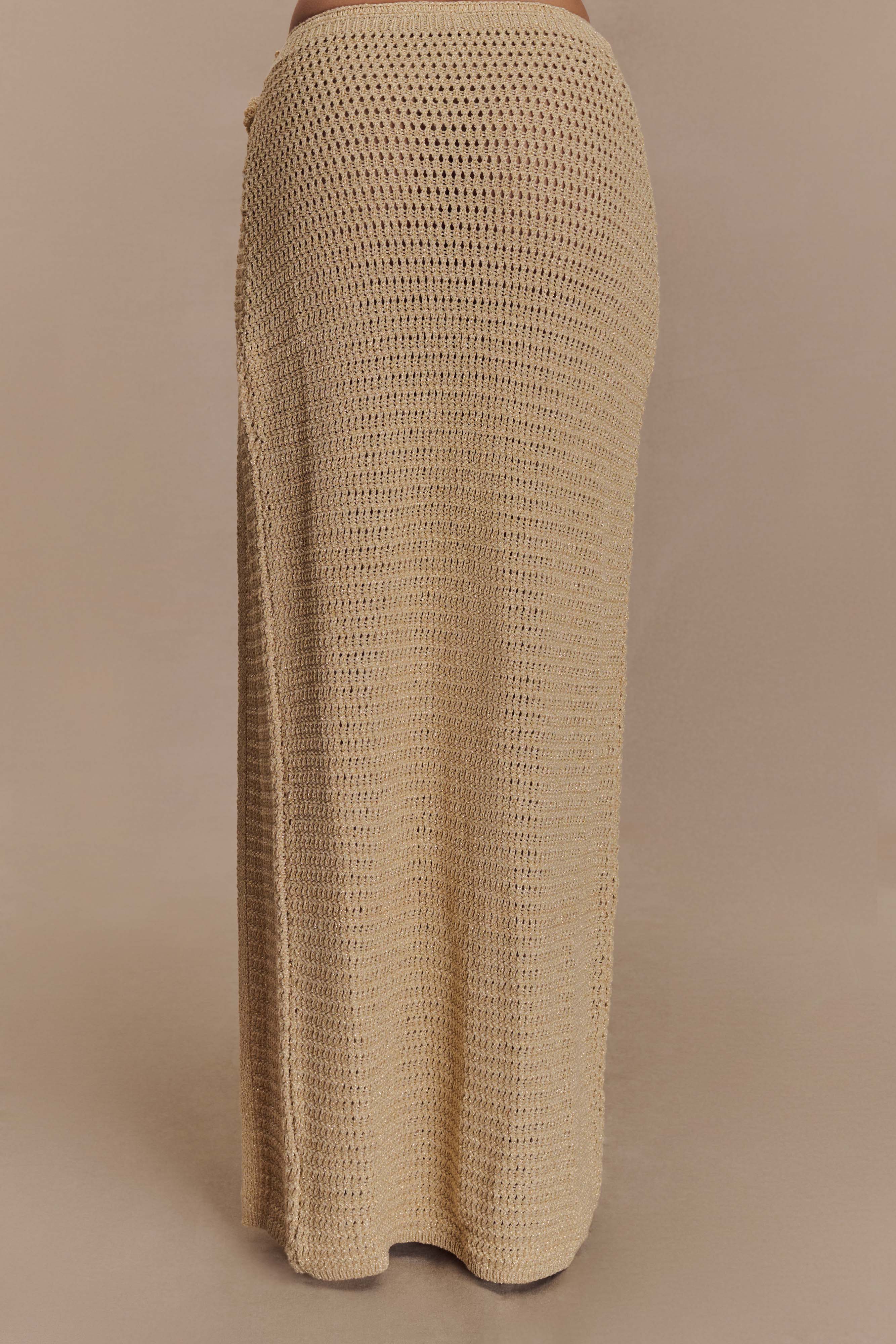 Abigail Floral Crochet Maxi Skirt - Gold、mySite、solidvoid