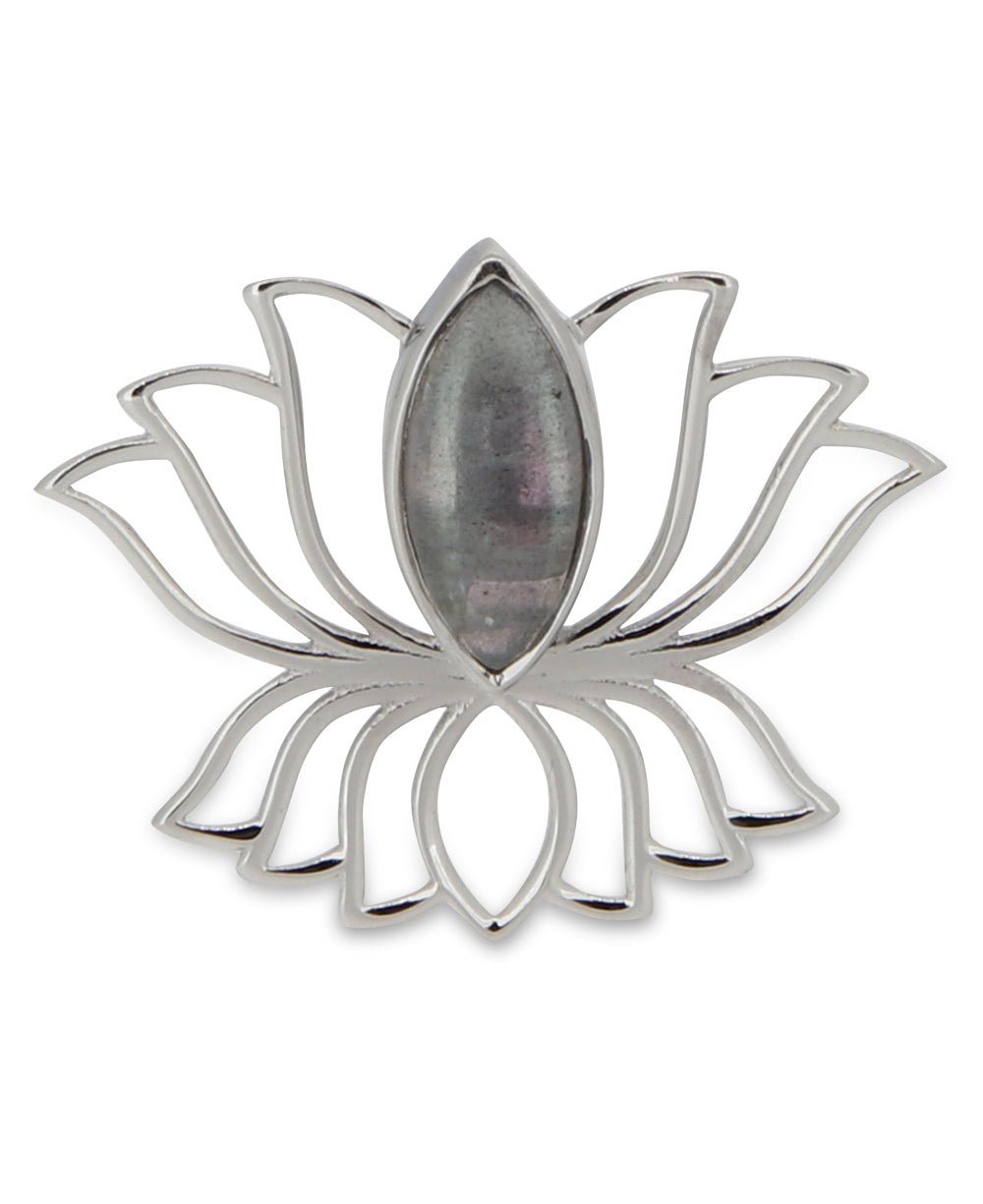 Sterling Silver Labradorite Gemstone Lotus Pendant、mySite、topwebapps